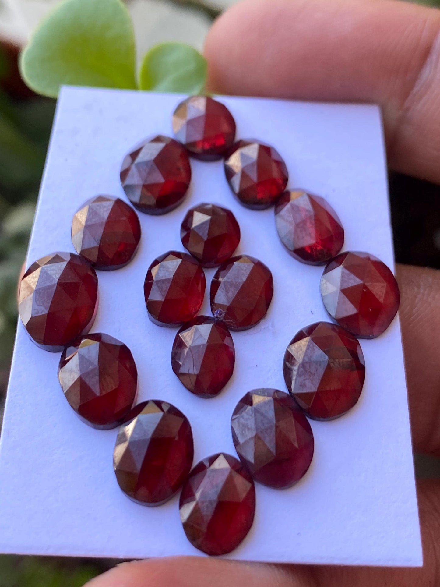 Delightful rare rosecut red garnet fancy garnet rosecut 8.2x6.5mm-10x8mm pcs 16 wt 37.60 cts mix sizes and mix shapes orange garnet rosecut