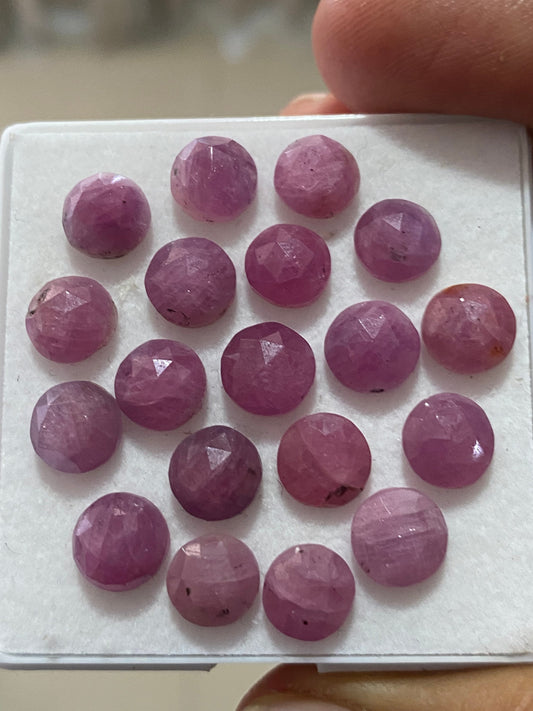 Stunning Rare tanzania mines pink sapphire rosecut round weight 48 cts pcs 19 size 7.5mm-8.2mm sapphire rosecut gems