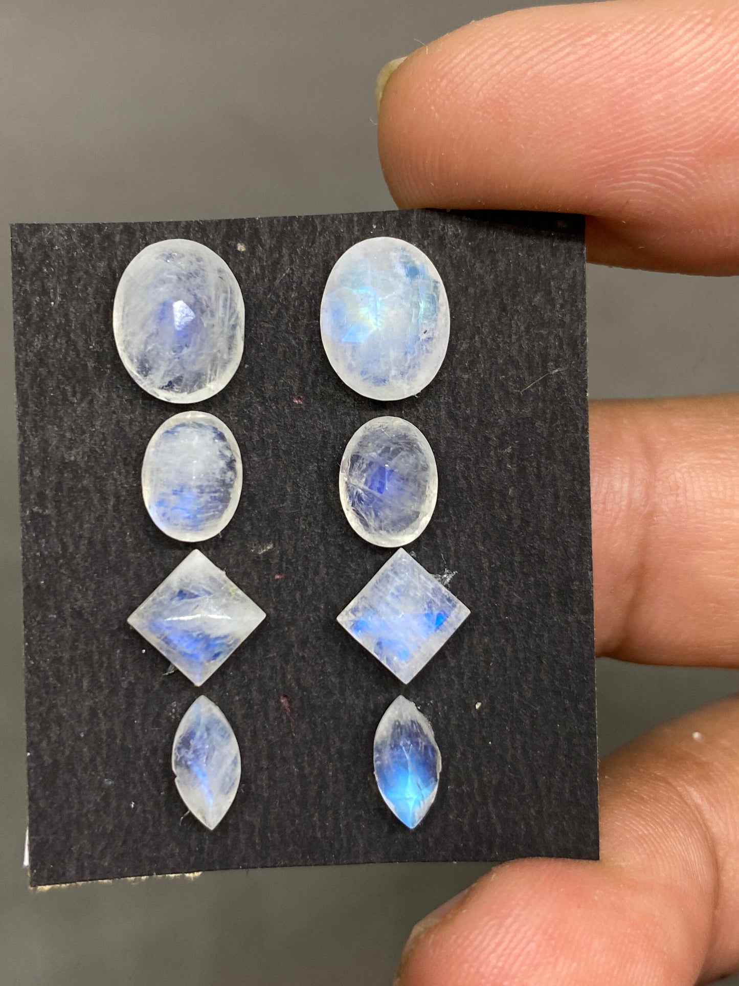 Stunning White rainbow moonstone earrings shape supply beautiful wholesale lot white rainbow cut stone