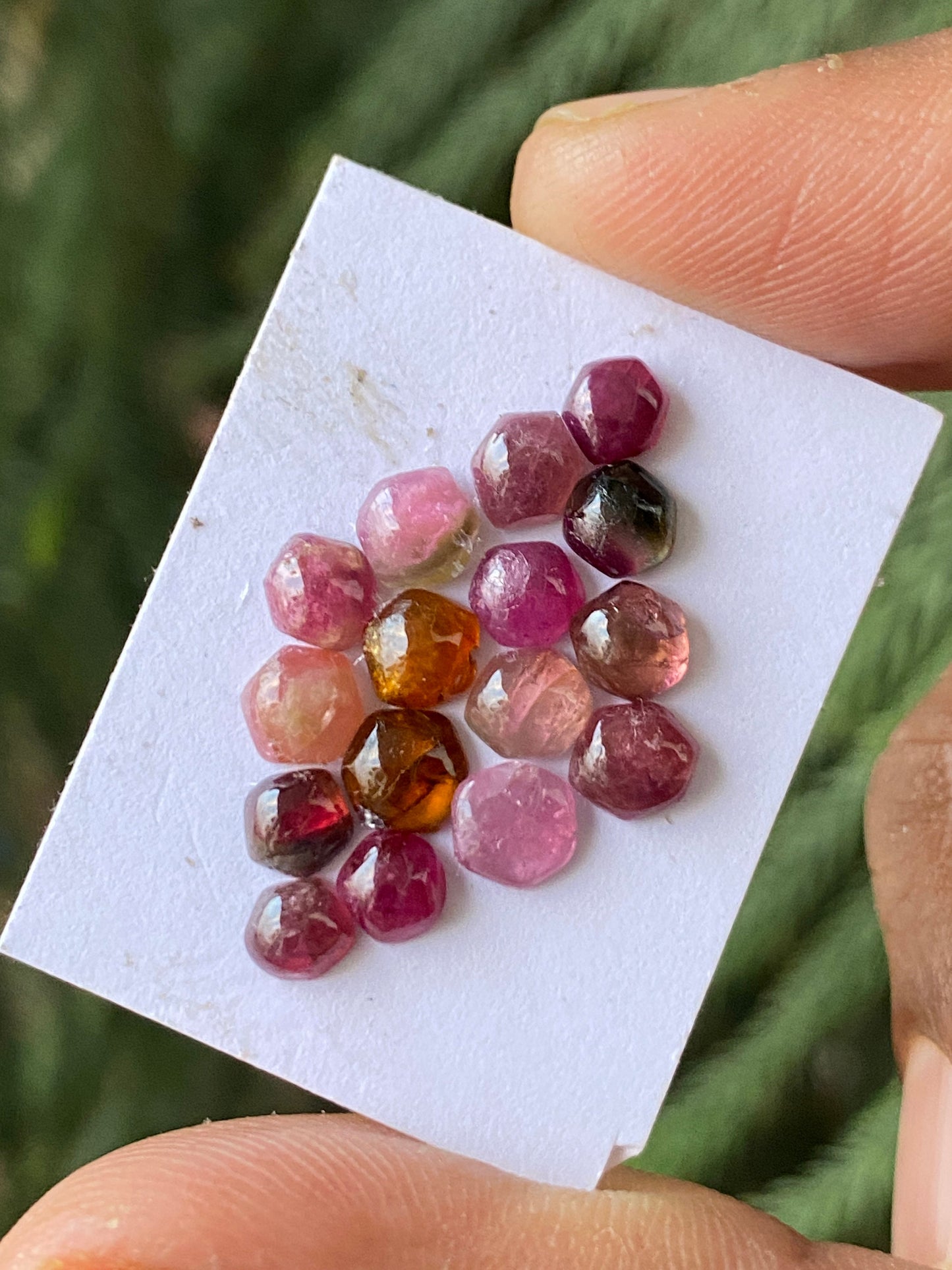 Rare pink tourmaline hexagons smooth wt 7 cts pcs 16 size 4.3mm-5.3mm tourmaline hexagon smooth polished tourmaline hexagon