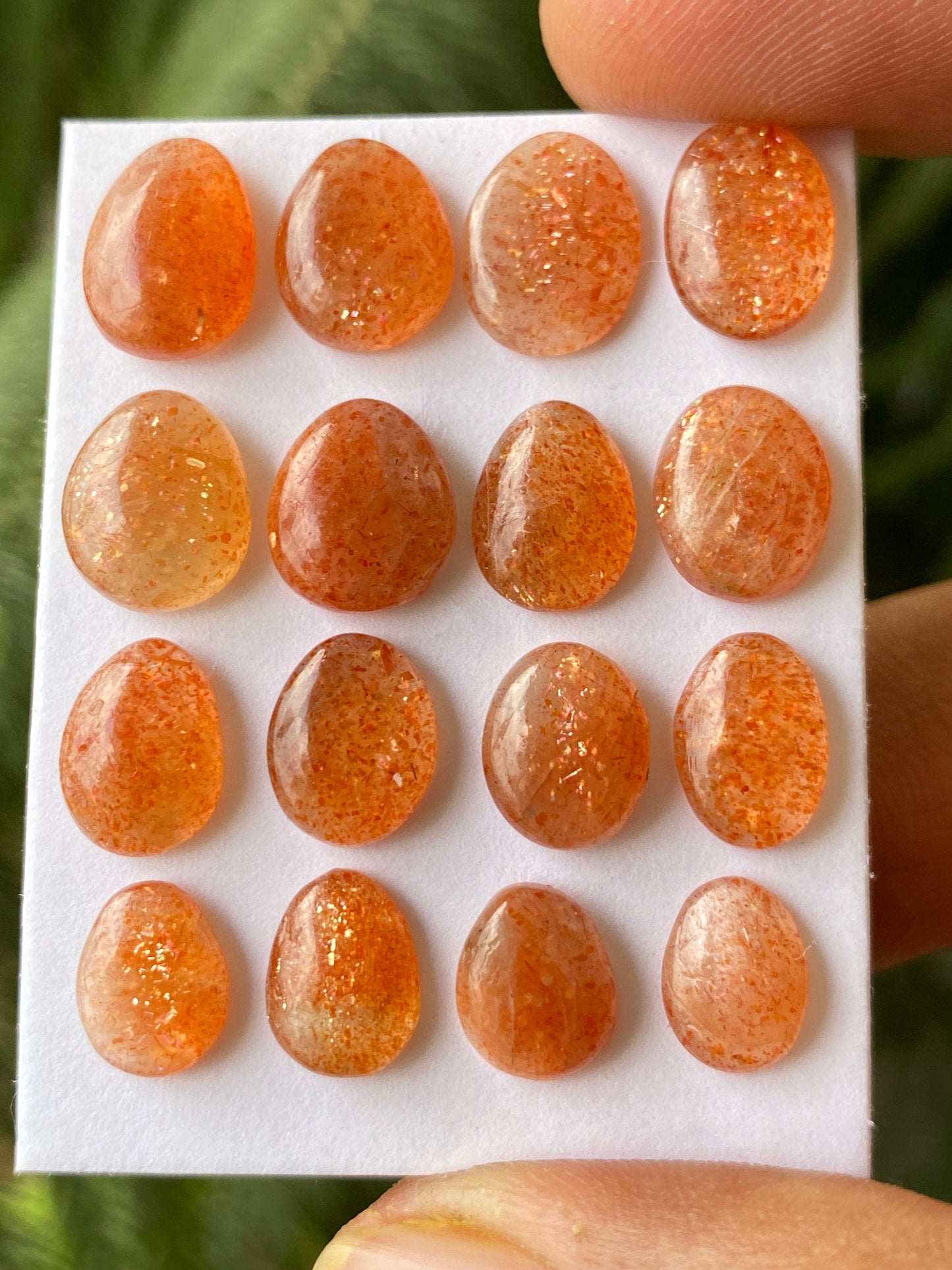 Lovely rare sunstone fancy freeform smooth cabochons flats wt 31 carats pcs 16 size 9x7-11.5x8.5mm sunstone smooth  flatback gems