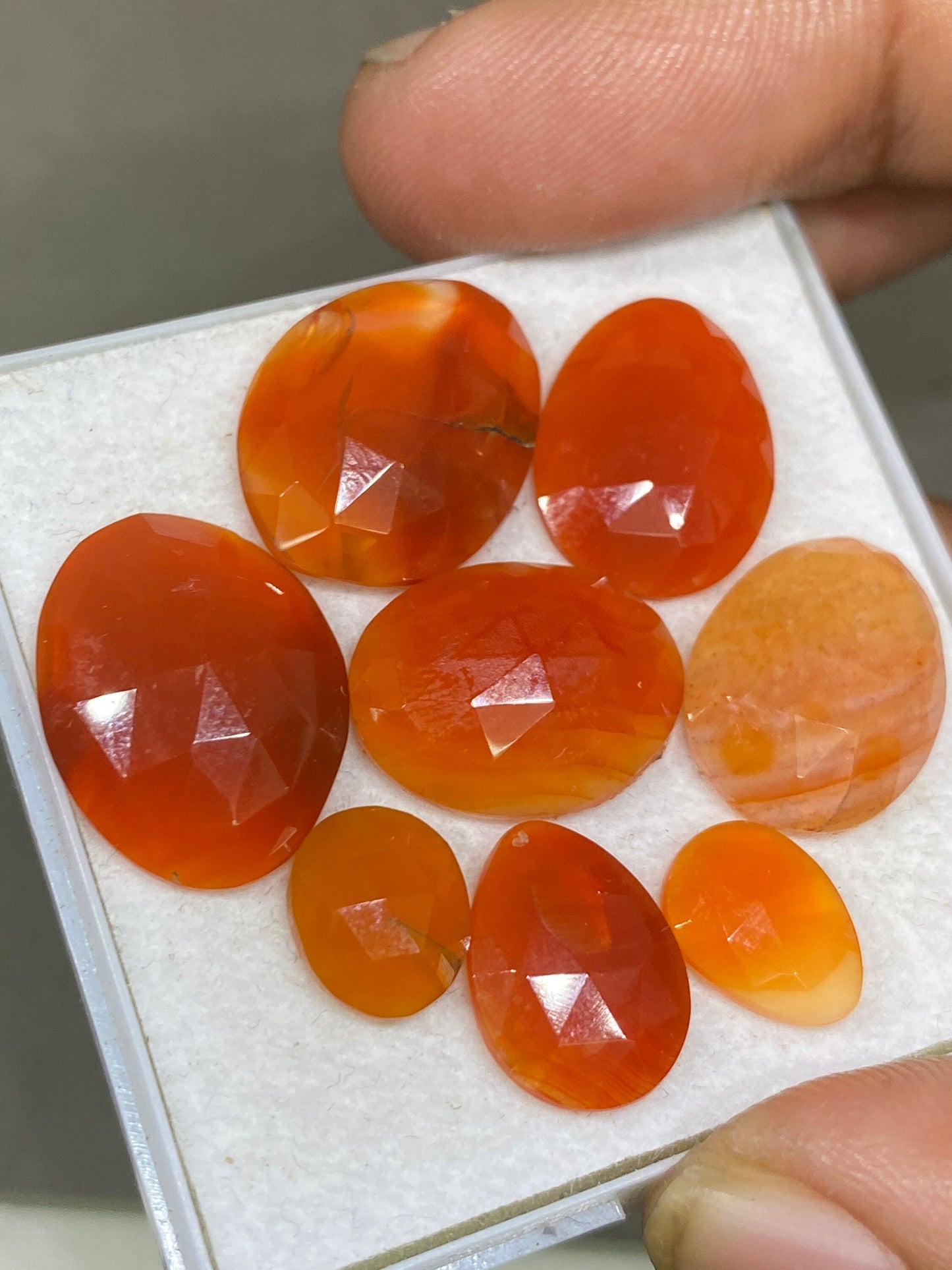 Beautiful  Carnelian rosecut ovals big size pcs 8 wt 45 carats size 11x8-19x15mm aaa quality oval shapes carnelian cabochons