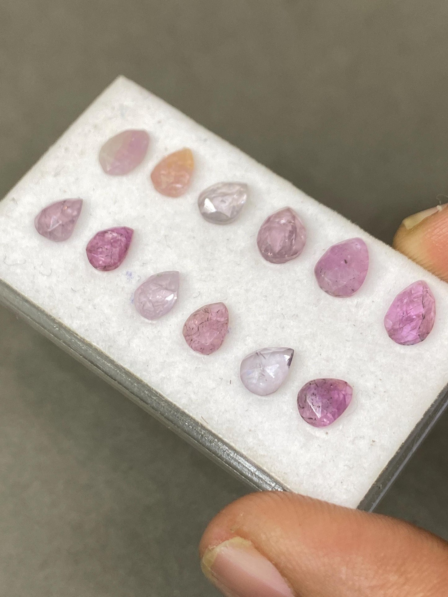 Gorgeous very rare burma mines rosecut multi spinel Pears lot beautiful gems pcs 12 weight 8.95 carats 6x4-8x5mm rosecut spinels