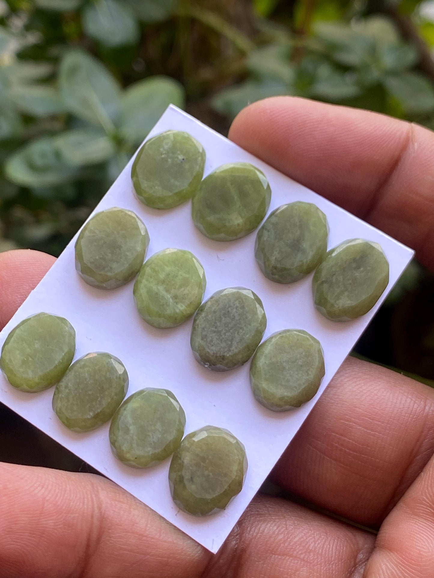 Awesome vesuvianite oval rosecut wholesale lot weight 77 carats pcs 12 size 12x10-14x10mm flatback gems