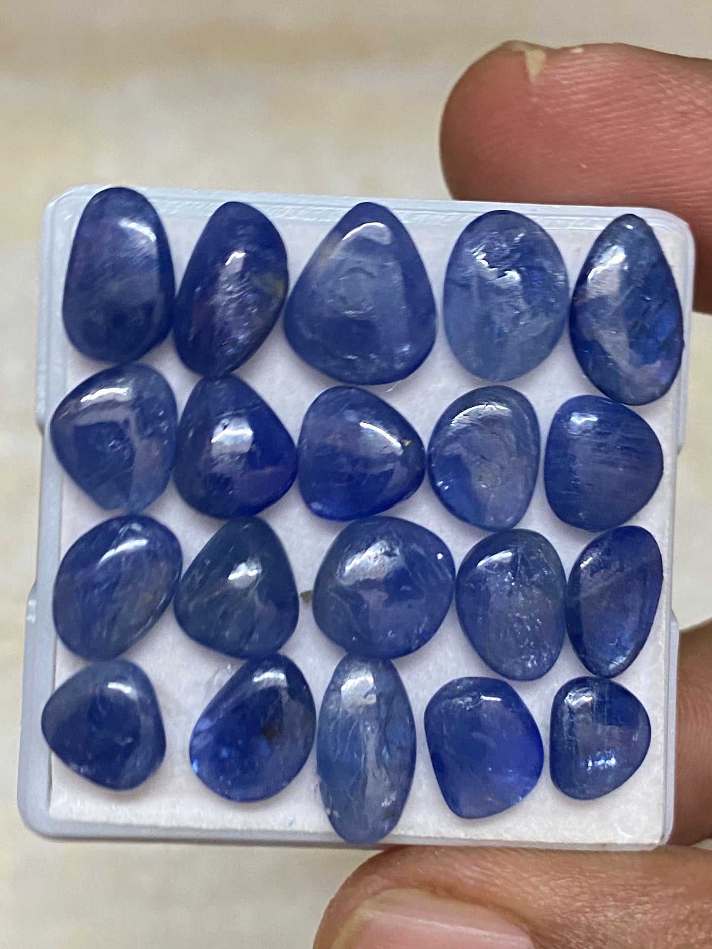 Fabulous Natural Burma Very Rare Blue sapphire flat unshape cabochons size 7.6x6-11x9mm wt 45.5 carats pcs 20 Burma mines sapphire cabochon