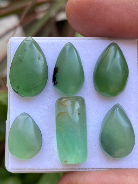 serpentine cabochons gems beautiful green cabochons pcs 6 wt 44.55 carats size  13x10-19x9mm serpentine cabochons