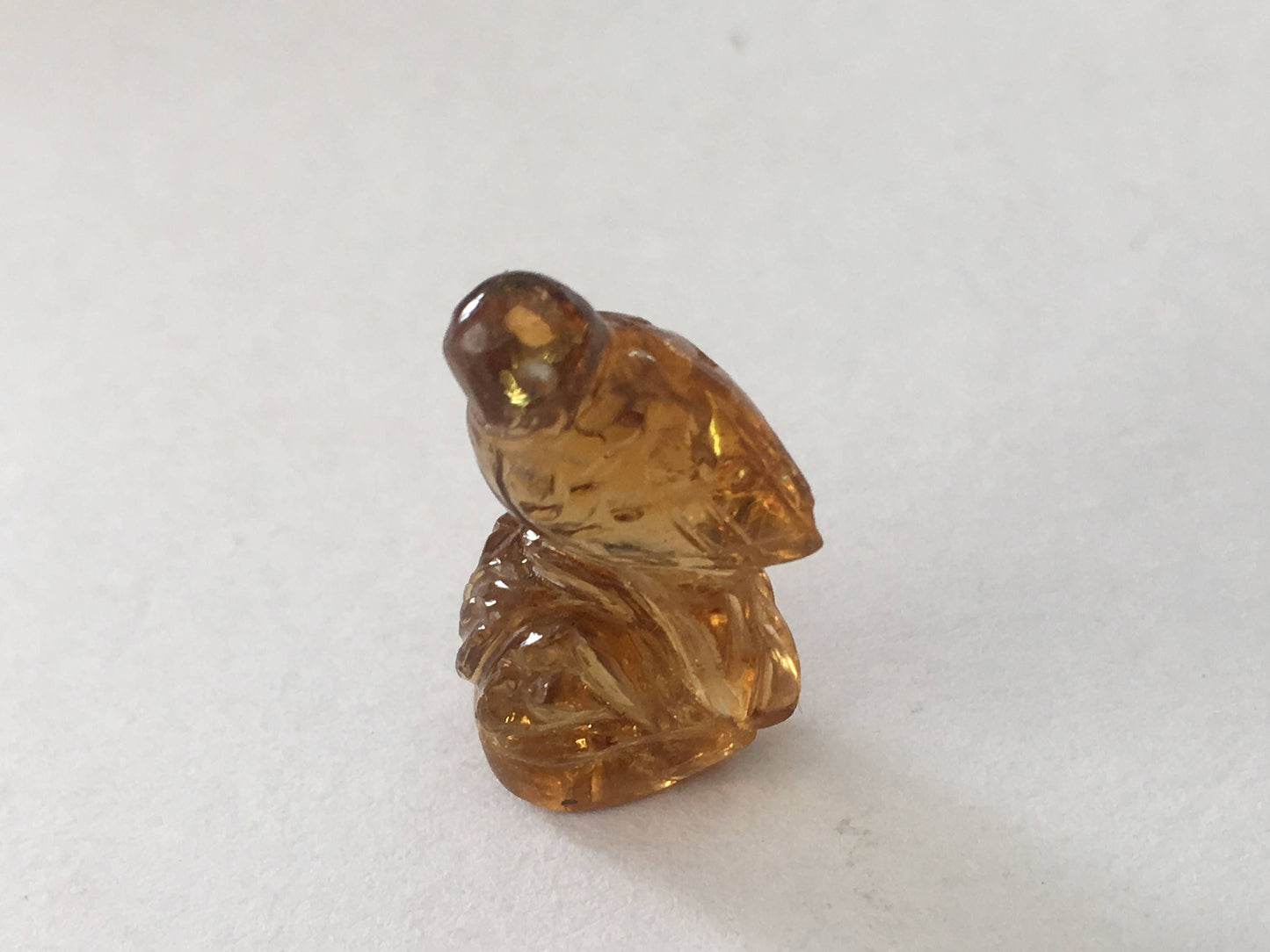 Citrine rare beautiful bird carving collector piece citrine bird carving weight 10.5 carats size 17x11mm