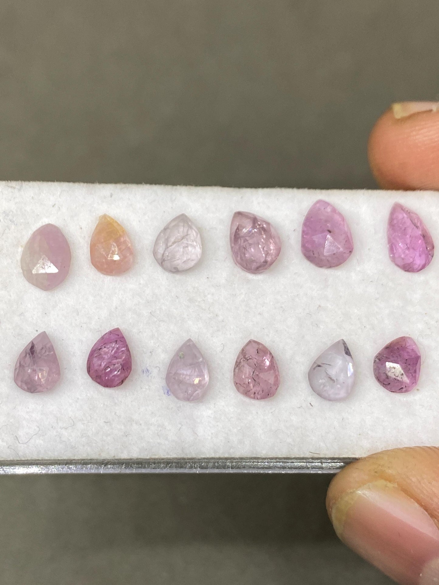 Gorgeous very rare burma mines rosecut multi spinel Pears lot beautiful gems pcs 12 weight 8.95 carats 6x4-8x5mm rosecut spinels