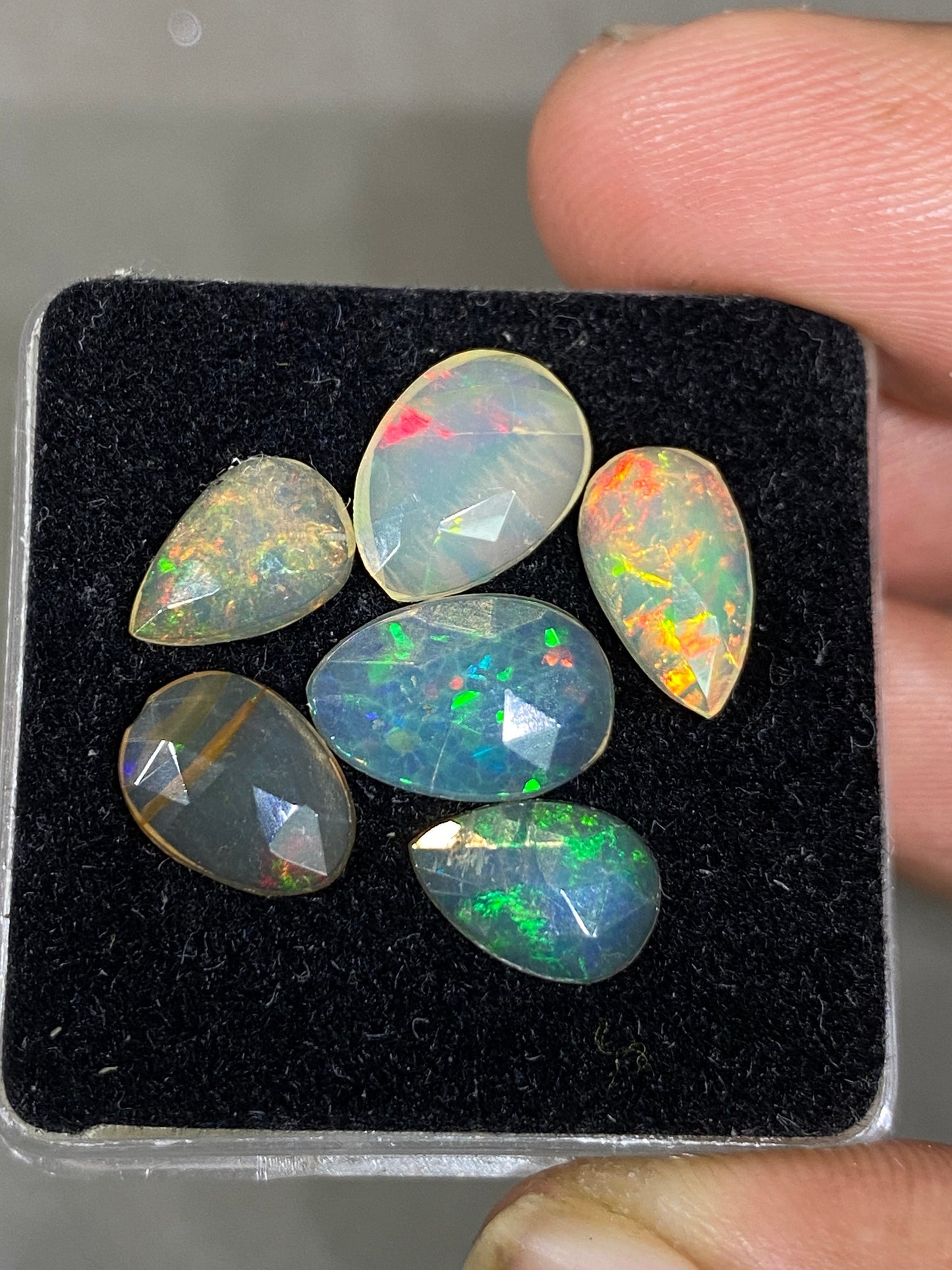 Fascinating Ethiopian opal rosecut blue fire Welo opal rosecut wt 4.60 cts pcs 6 size 9.5x6mm-11x8mm rosecut opal fire natural opal rosecut