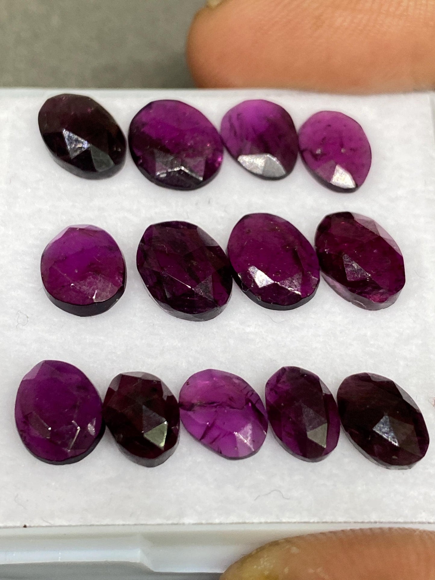 Dazzling purple garnet oval rosecut wholesale lot weight 24 carats size 7x5-9x7mm  pcs 13 purple garnet rosecut