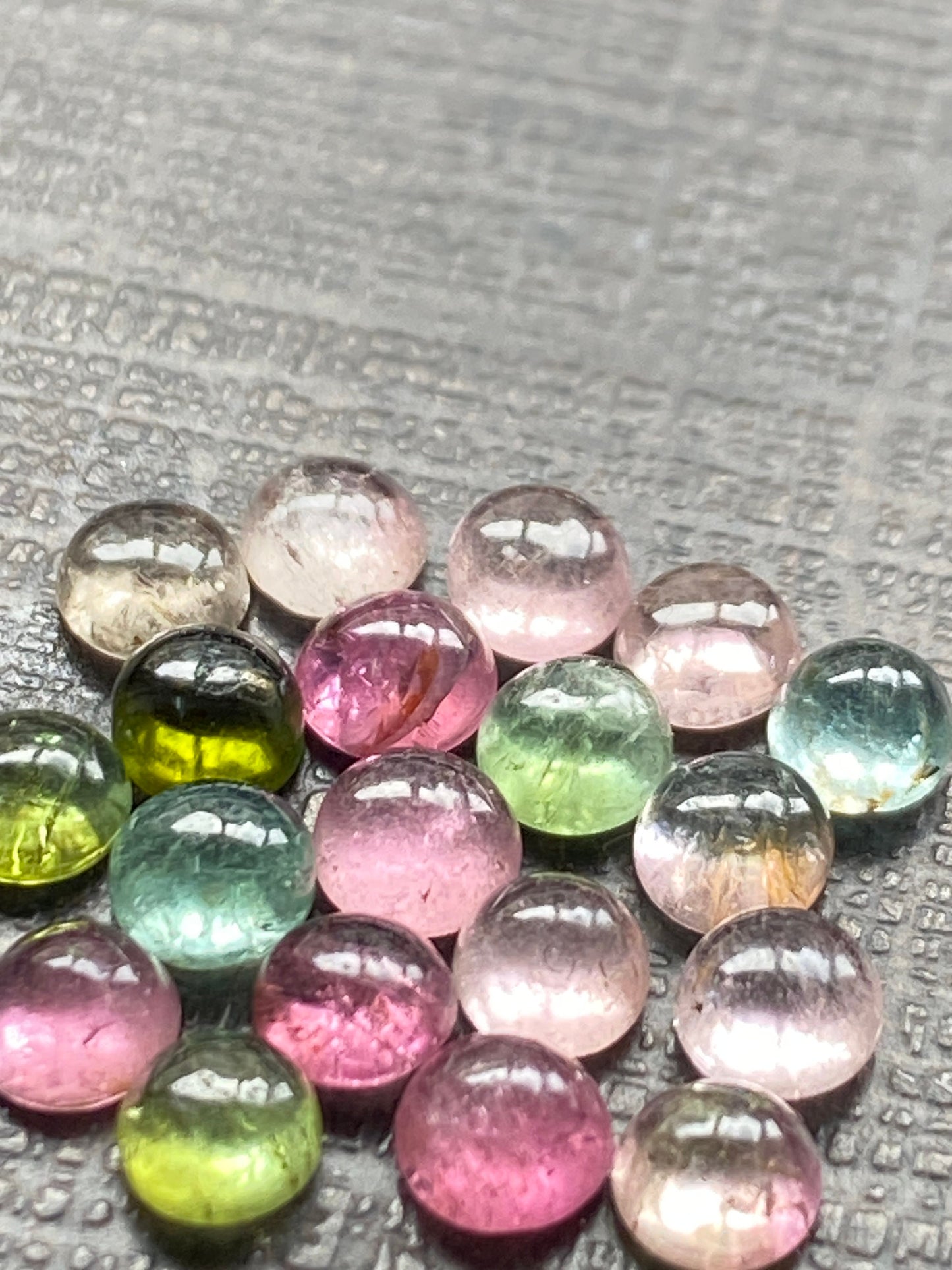 Dazzling rare Pink multi tourmaline  round cabochons lovely quality size 4.2-4.4mm fine quality pcs 19 wt 6.40 cts pink tourmaline round