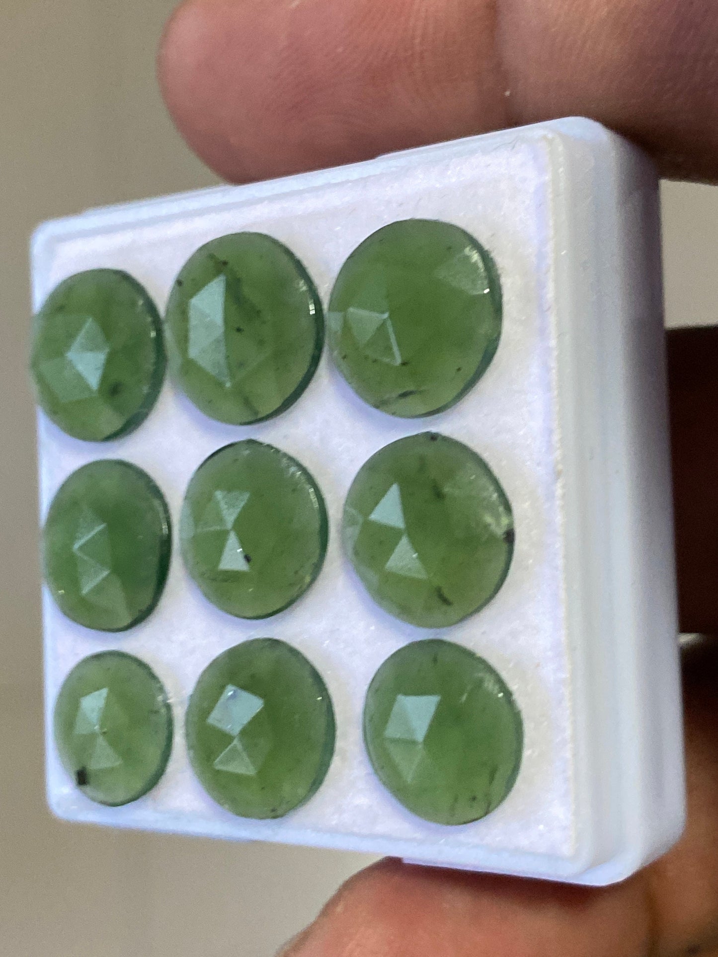 Fascinating serpentine rosecuts round weight 21.5 carats pcs 9 size 10mm-11mm faceted serpentine wholesale price