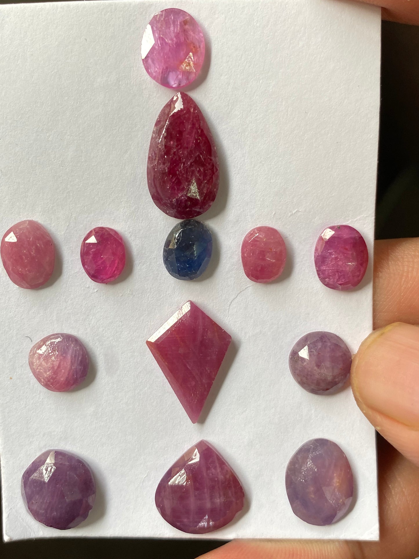 Enchanting very rare natural ruby pink sapphire rosecut lot  mix shapes pcs 13 wt cts size 8x6.2mm-17x10mm unheated untreated ruby rosecut