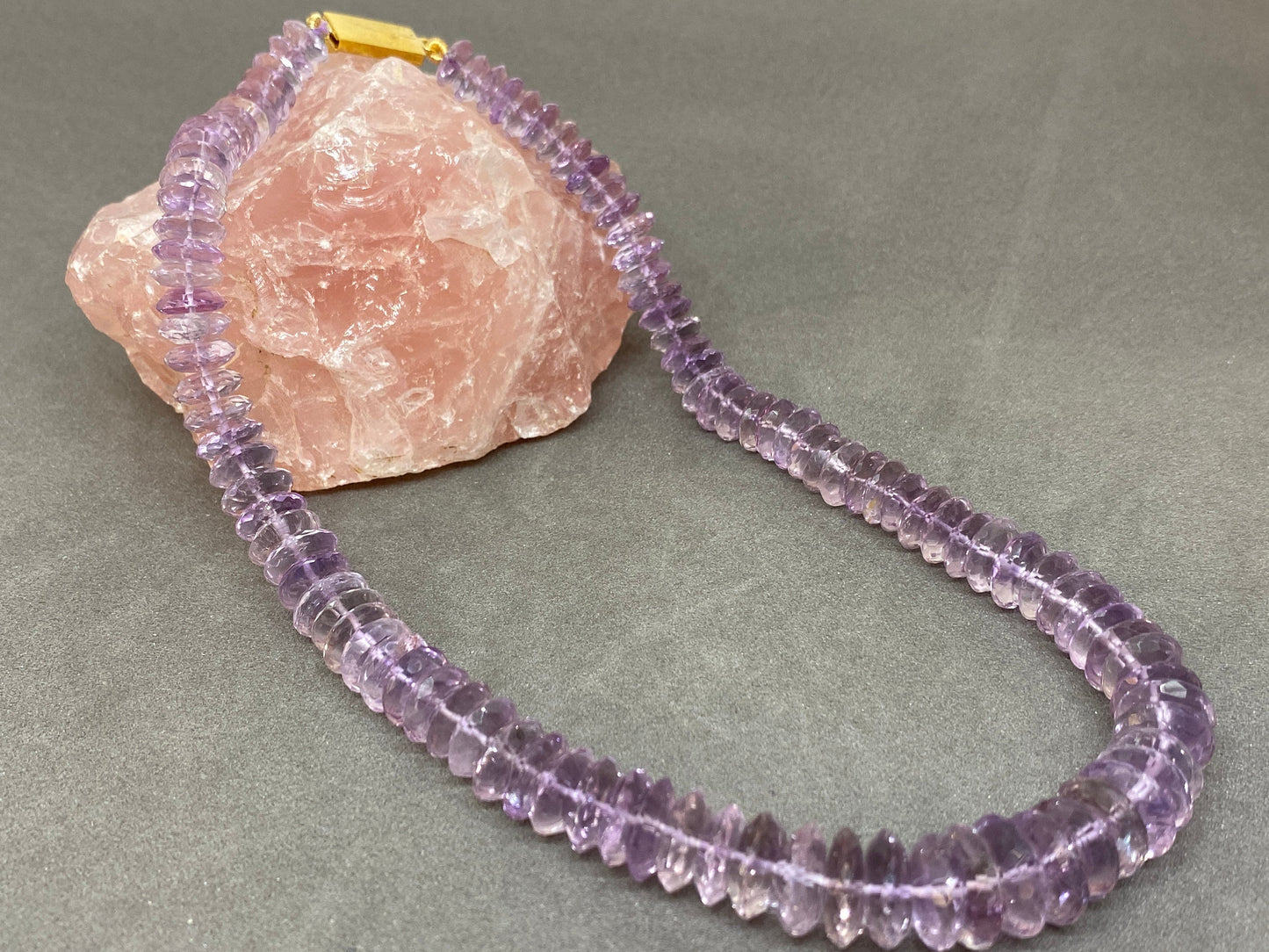 Mesmerising rare amethyst German faceted bead necklace disc shape size 8mm-13mm 16 inches 212 carats moonstone disc saucer beads necklace