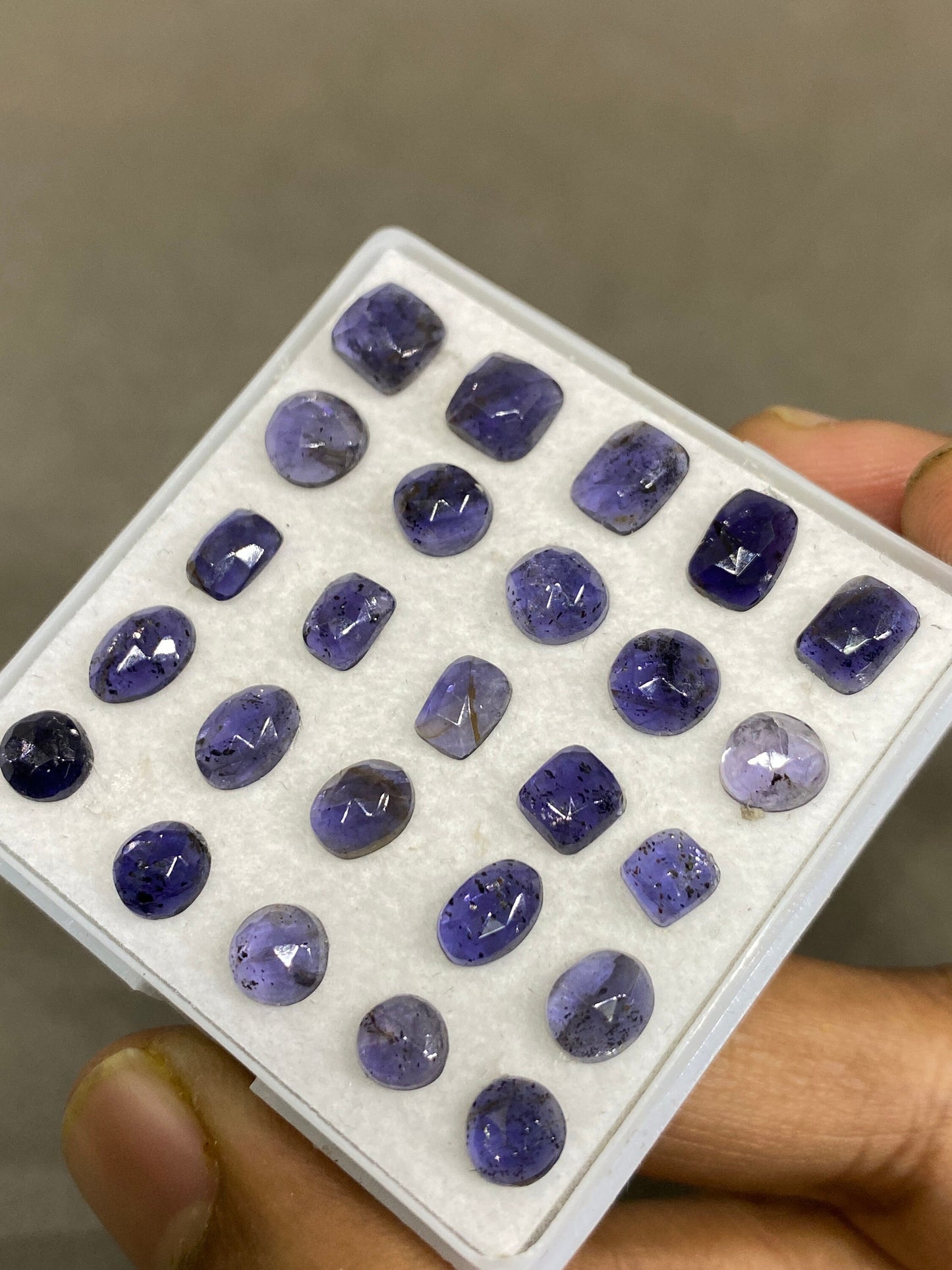 Alluring Rare iolite rosecut freeform wholesale lot weight 18 carats size 5mm-7.4x5.4mm pcs 25 intense deep color iolite rosecut