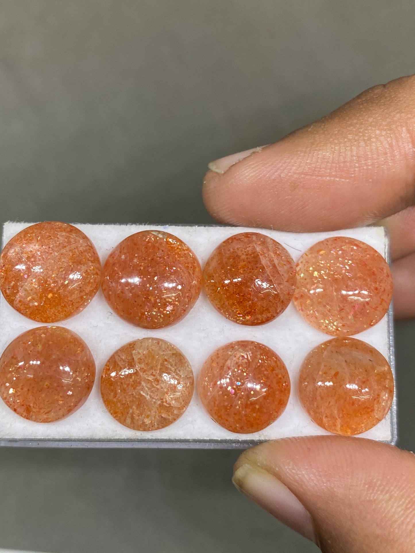 Stunning rare sunstone Round smooth Cabochons  wt 43 carats pcs 8 size 12mm-13mm round sunstone flatback gems