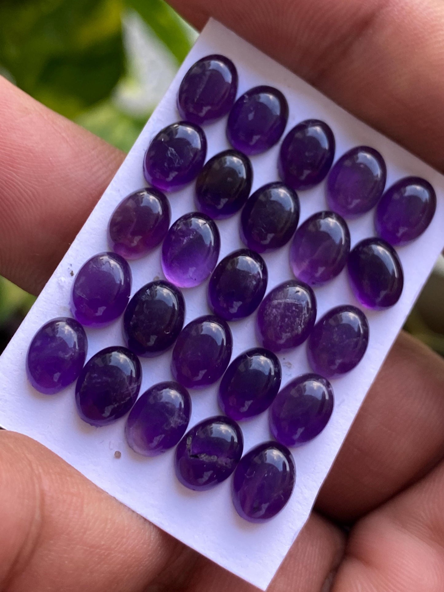 Dazzling amethyst oval cabochon  pcs 25 wholesale lot weight 34 carats size 8x6mm amethyst cabochons