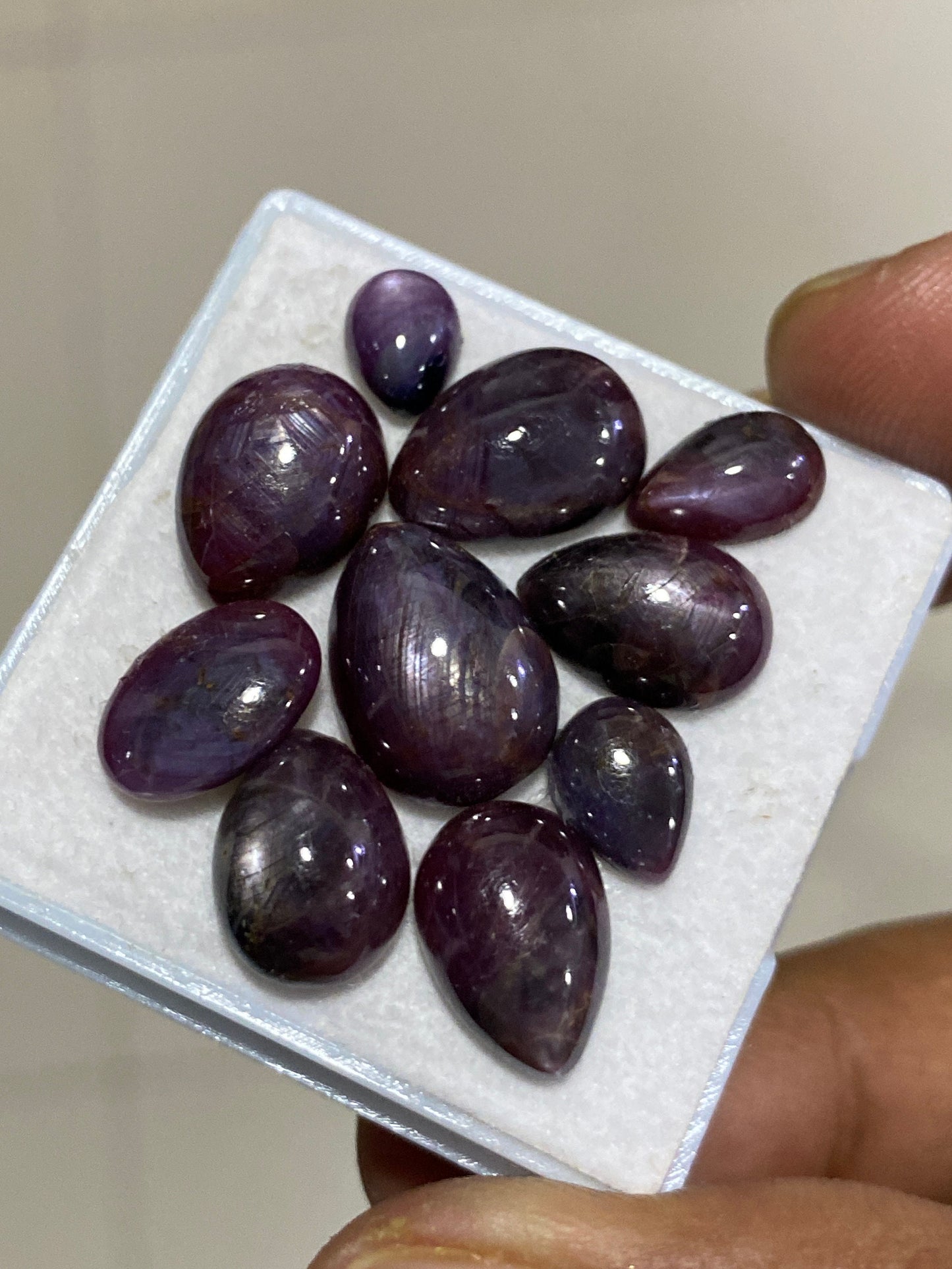 Stunning rare Star ruby pears cabochons fancy designer gems wt 51 carats size 9x7-15x10mm pcs 10 natural unheated untreated ruby cabochon