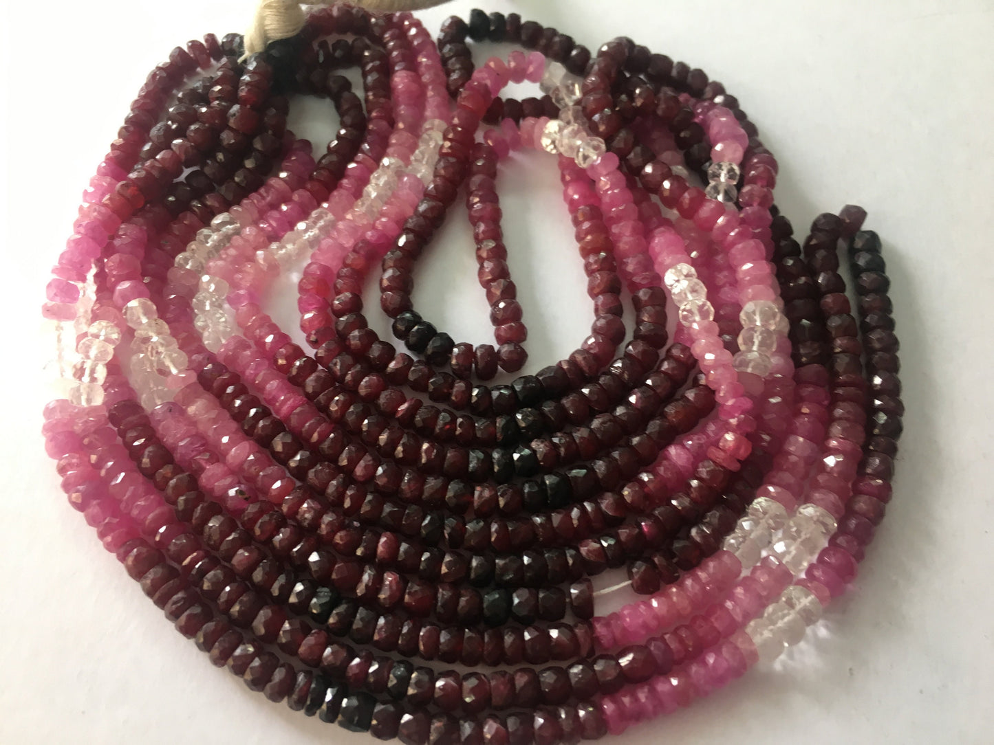 Ruby shaded beads wholesale lot five strands big size 4.2mm to 4.7mm length 16 inches each