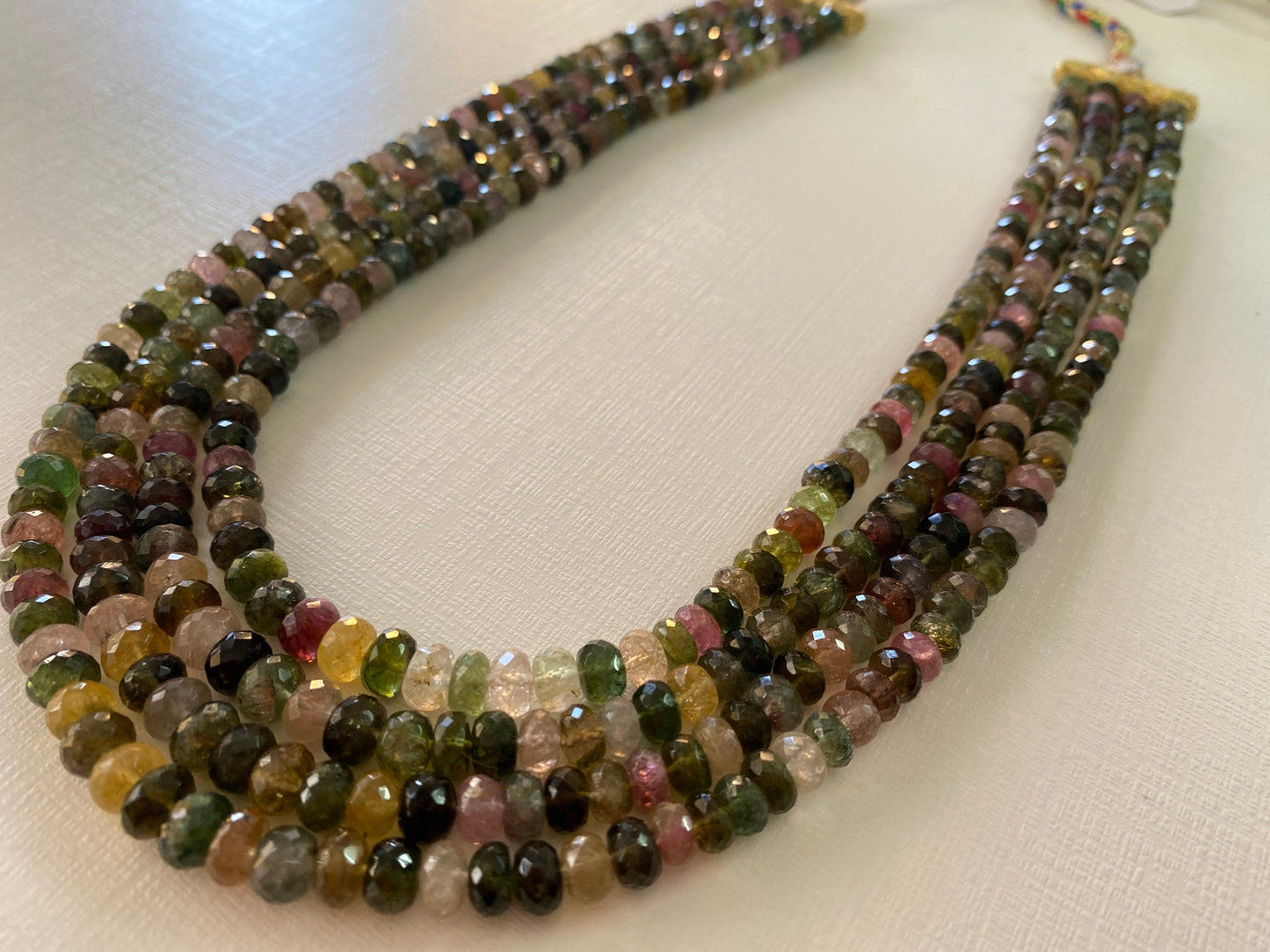 Watermelon Tourmaline beads necklace Super FINE quality rare size 6mm weight 595 carats 4 strands one of a kind  Good water