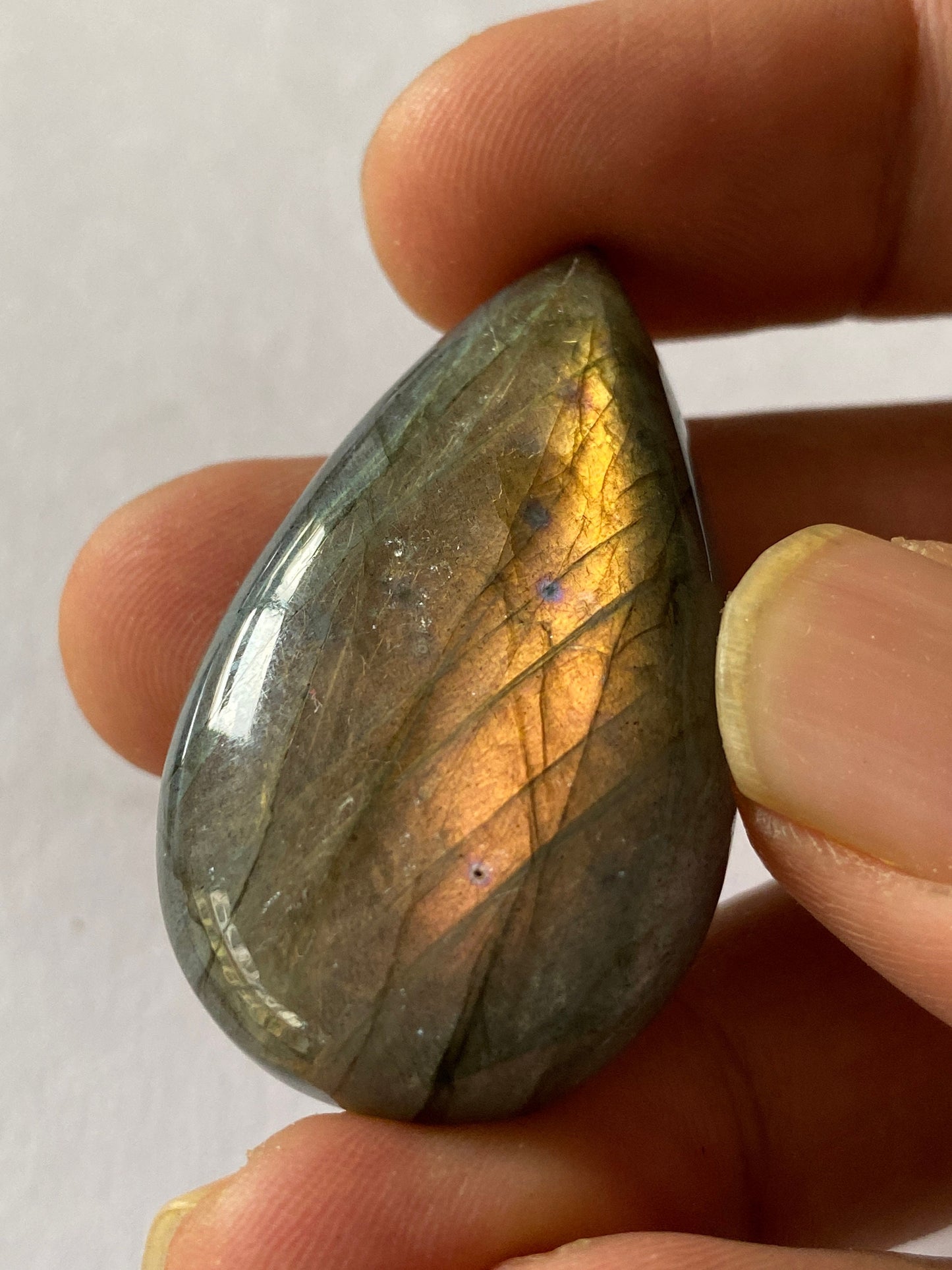 Wow orange golden fire labradorite pear shape cabochon carats single piece 82 cts size 43.5x25.5mm rare fine polished labradorite big size