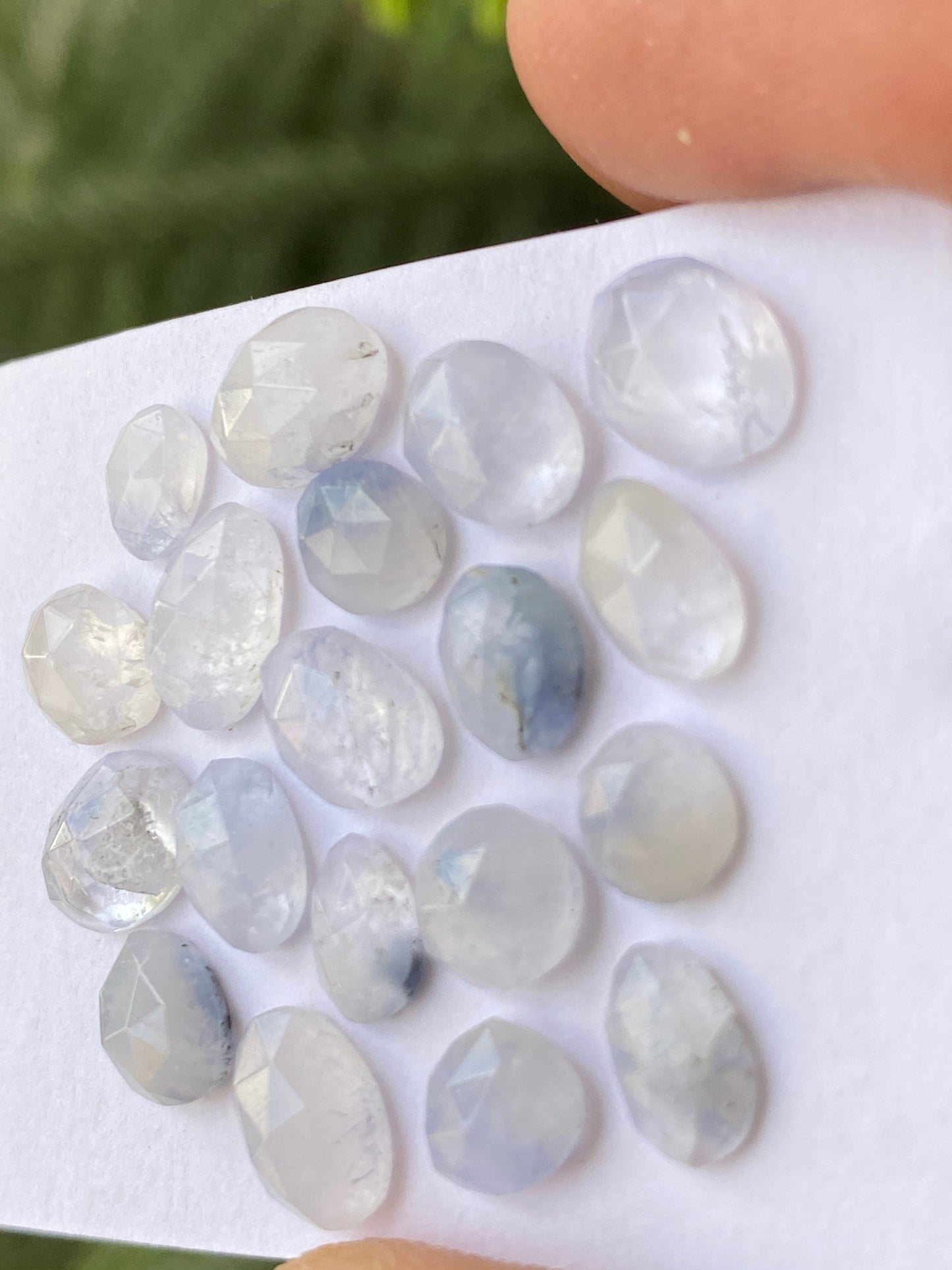 Very rare Dumortierite in quartz rosecut pcs 19 Wt 22 cts size 6.5mm-9x7mm Brazilian mines dumortierite cabochons flatback rosecut