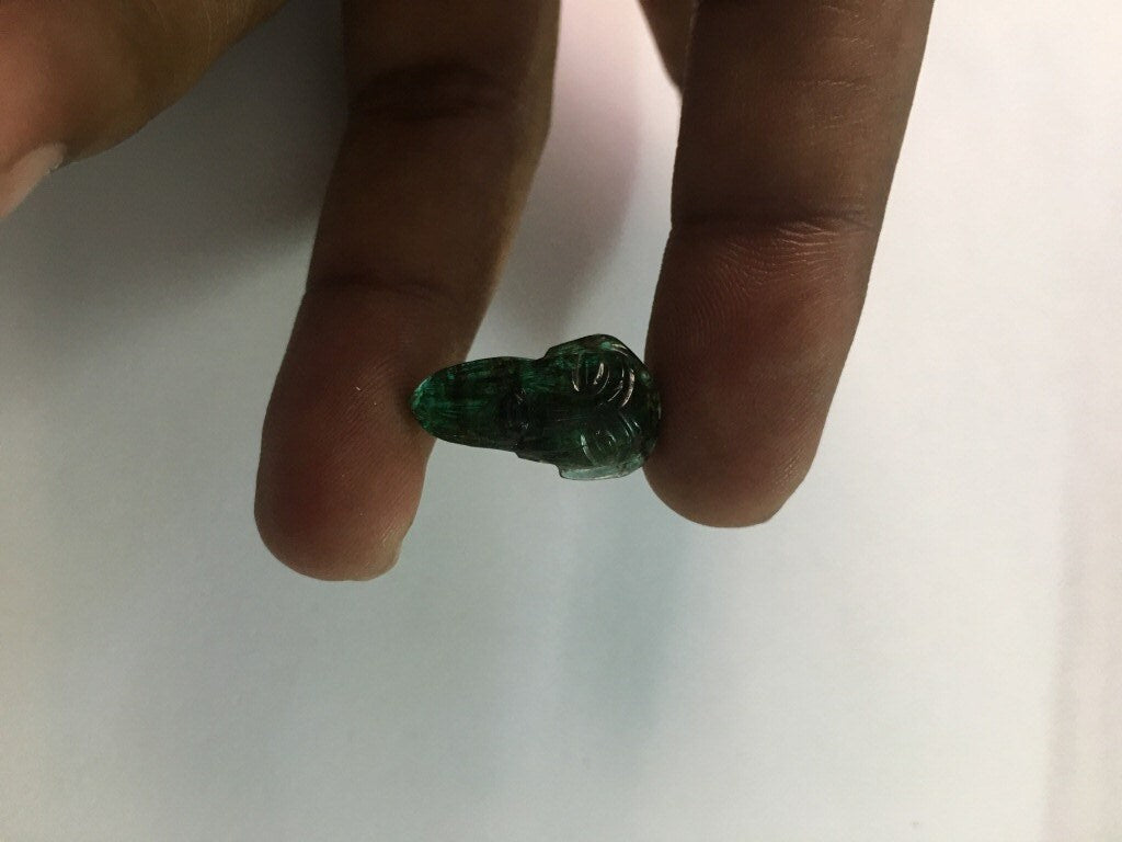 Extremely rare Emerald Face carving weight 9.5 carats Size 22x12mm emerald face handcarved emerald aaa emerald carving