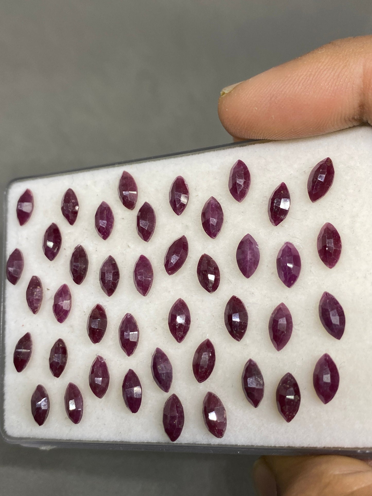 Attractive Rare Natural ruby marquees cut small size 8x4mm weight 33 carats pcs 41 Natural ruby marquees cut unheated untreated ruby