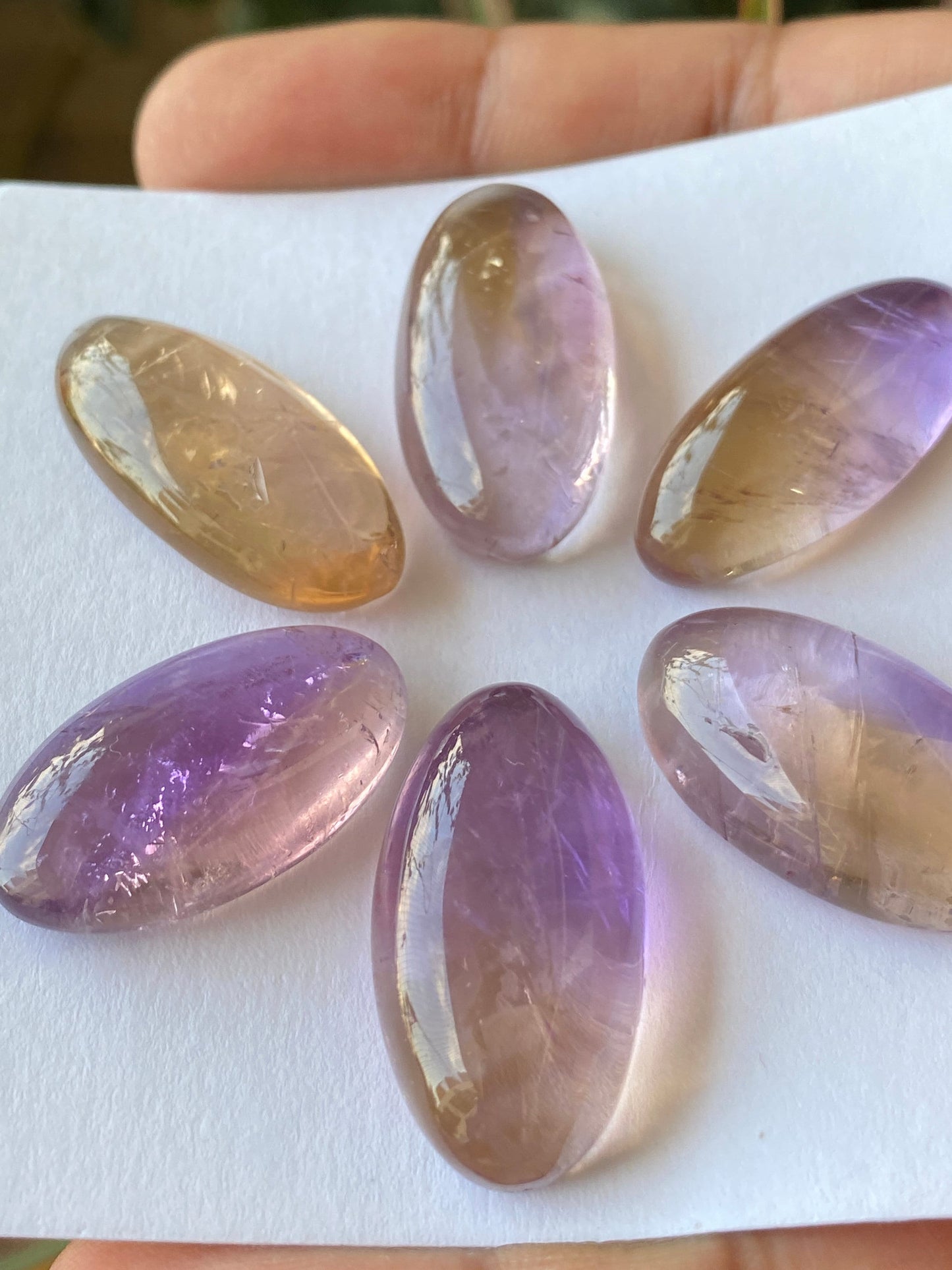 Dazzling Ametrine rare huge oval cabochon wire wrap supply Ametrine cabochon pcs 6 wt 176 carats size 28x13.5-30x16mm pendant supply