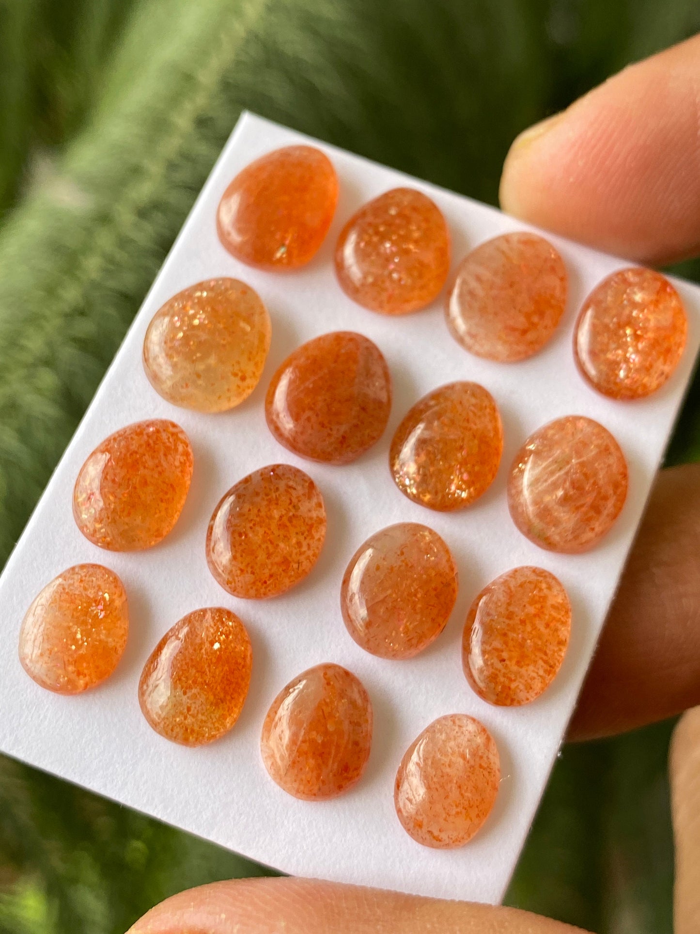 Lovely rare sunstone fancy freeform smooth cabochons flats wt 31 carats pcs 16 size 9x7-11.5x8.5mm sunstone smooth  flatback gems