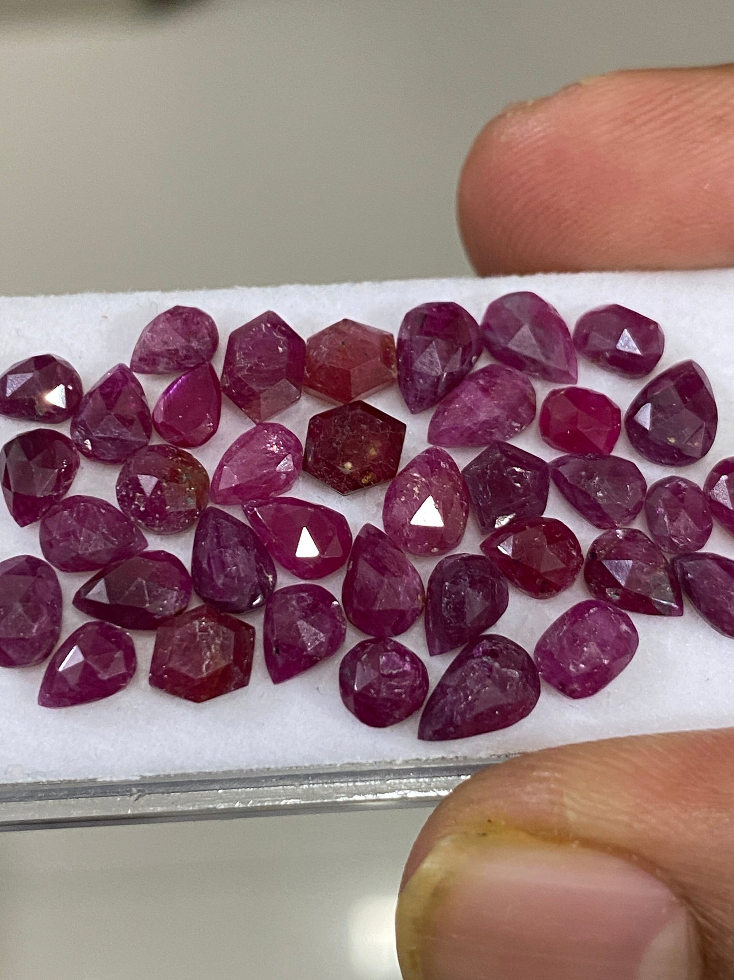 Amazing Rare natural mozambique ruby rosecut lot  mix shapes pcs 37 wt 38.40 cts size 6mm-9.3x6.5mm unheated untreated ruby rosecut