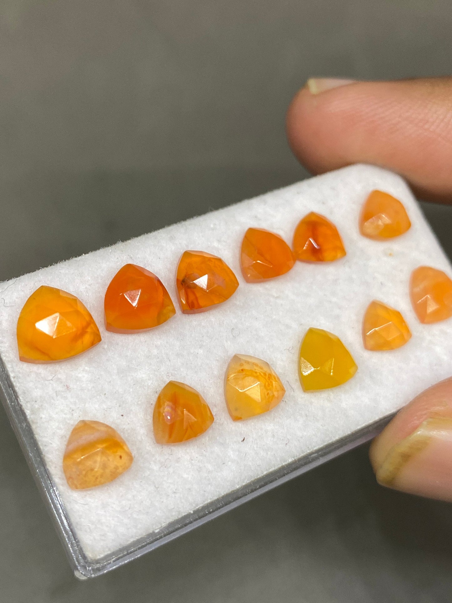 Beautiful  Carnelian rosecut trillion size pcs 12 wt carats size aaa quality trillion shapes carnelian cabochons