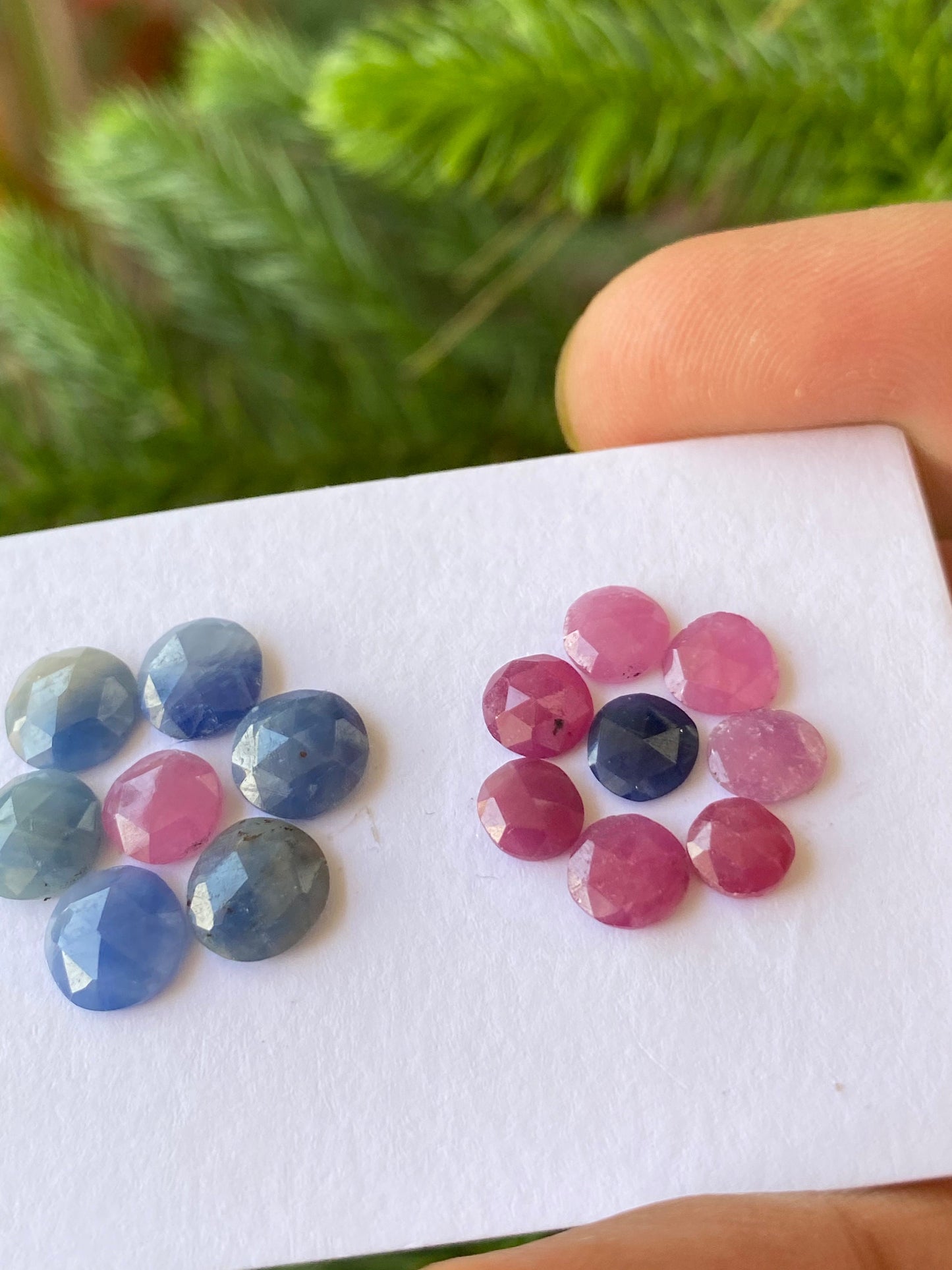 Cute lot of rare blue sapphire ruby round rosecut pcs 15 wt 13 carats  size 5mm-7.1mm rosecut sapphire rounds