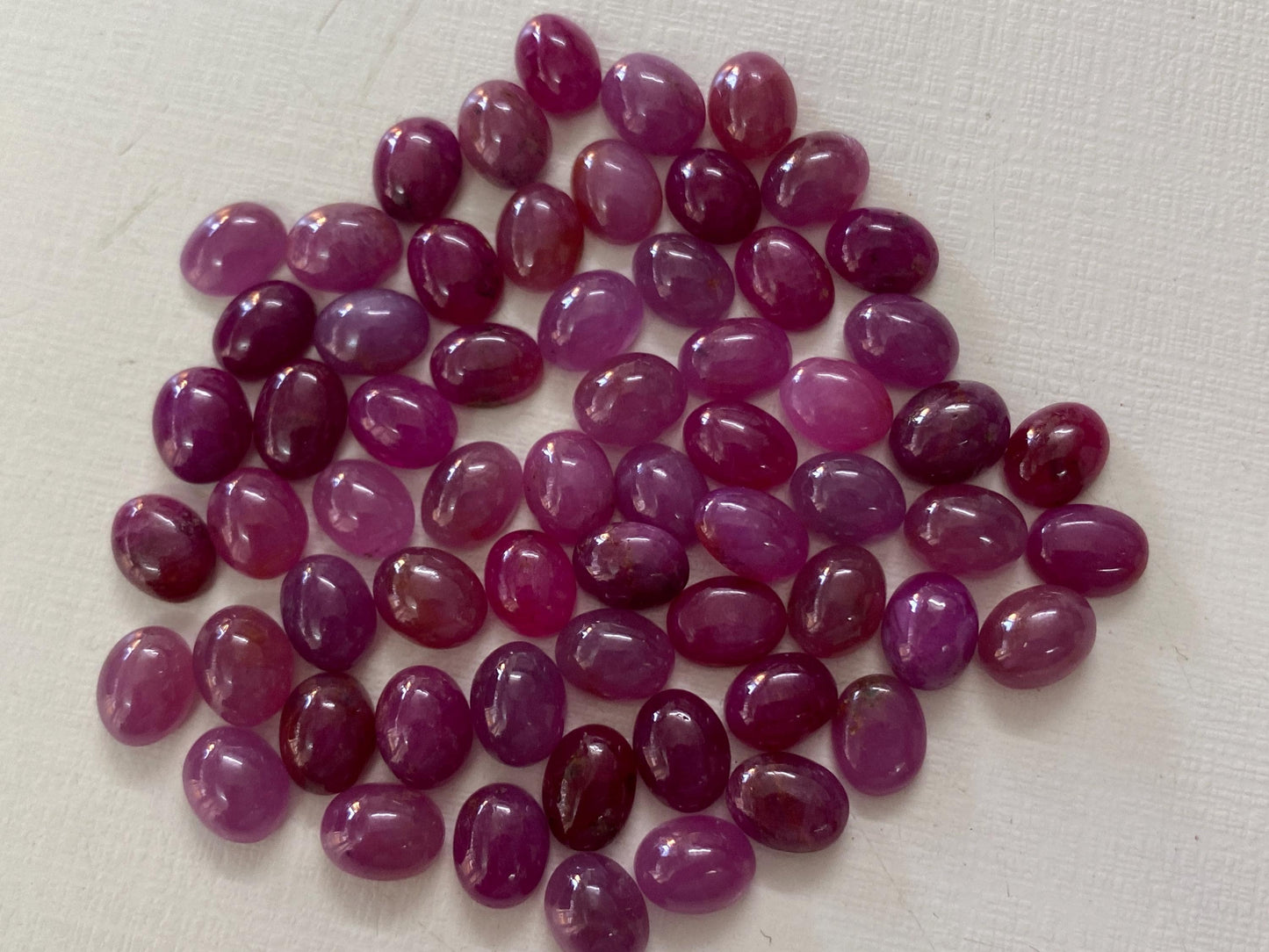 Dazzling very rare natural ruby cabochons Tanzania mines lot mix pcs  wt cts size 7x9mm unheated untreated ruby smooth