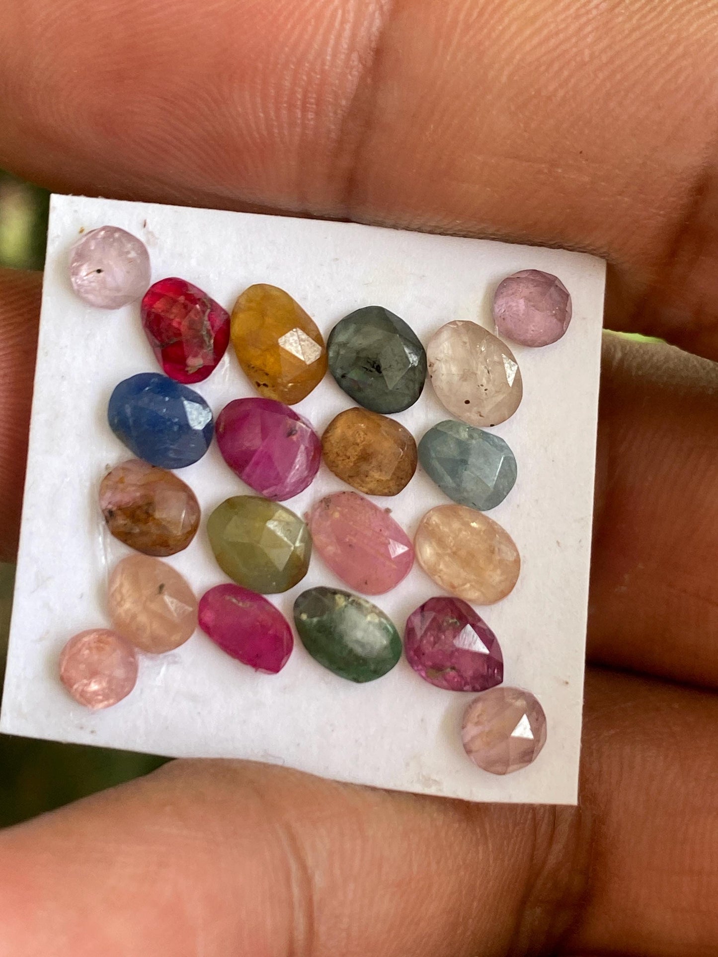 Amazing colorful rare umba sapphire rosecut multi sapphire lot  pcs 20 wt 12.20 cts size 4mm-7x4.5mm rosecut sapphire Umba sapphire