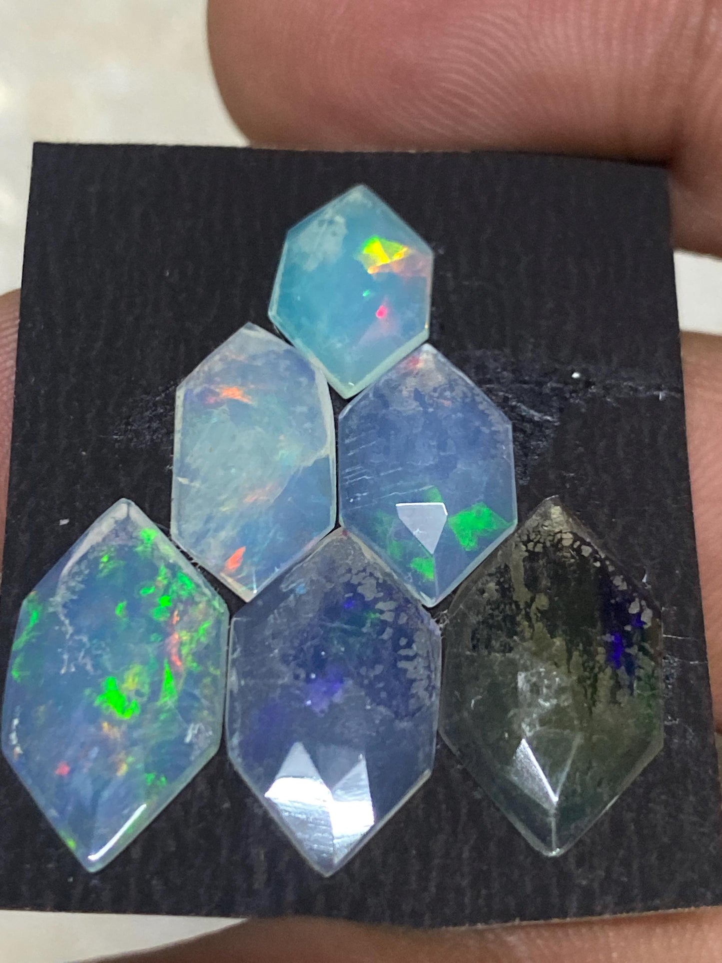 Fascinating Ethiopian mines opal rosecut hexagon Welo opal rosecut wt 5 cts pcs 8 size  rosecut opal beautiful fire natural opal rosecut