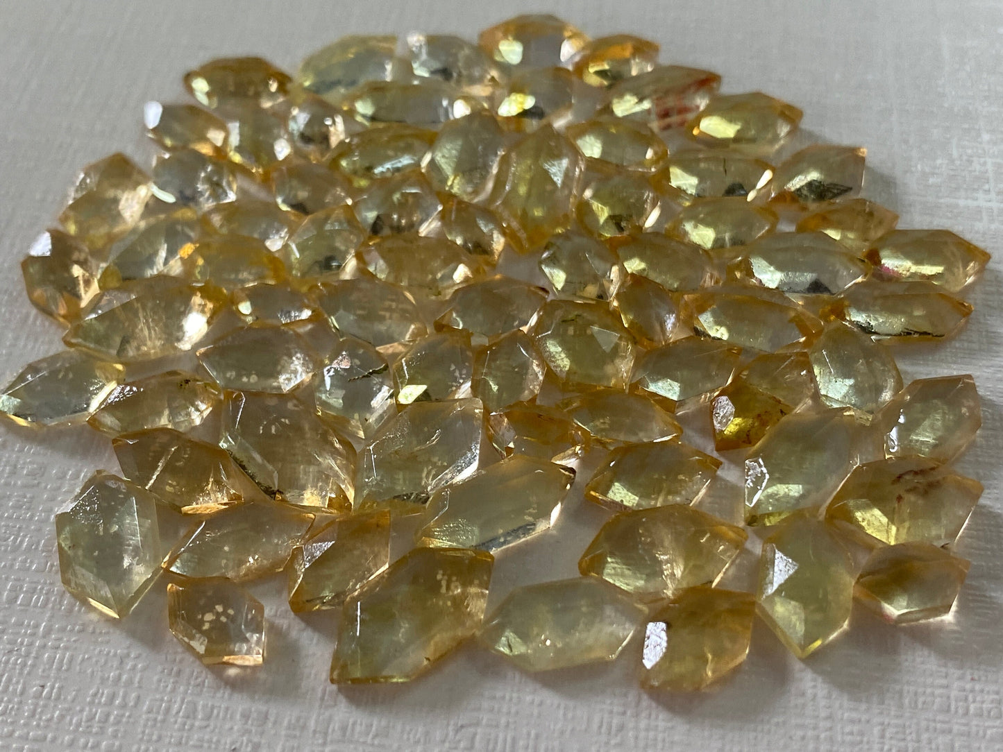 Natural citrine  hexagons beautiful color citrine stepcut geometric hexagon citrine jewelry supply