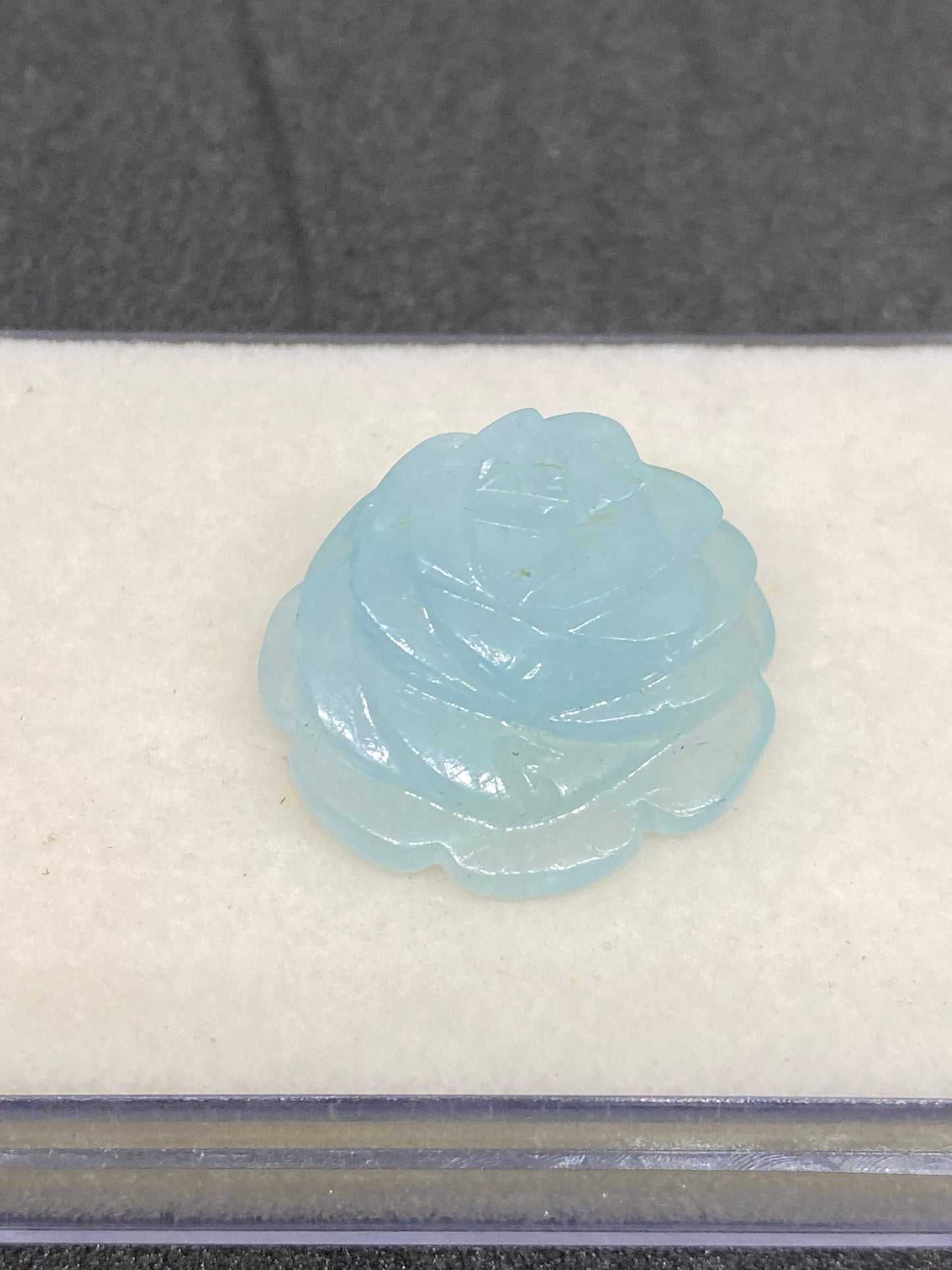 Beautiful Rare Aquamarine rose carving carats size gem carving aquamarine