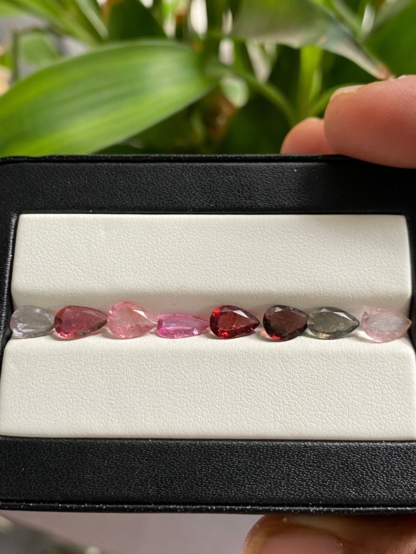 Vivacious Rare Multi Tourmaline pear cutstones pcs  8 wt 4.55 cts 6.7x4.7mm-8x4.3mm tourmaline cuts pears cutstones pink  tourmaline