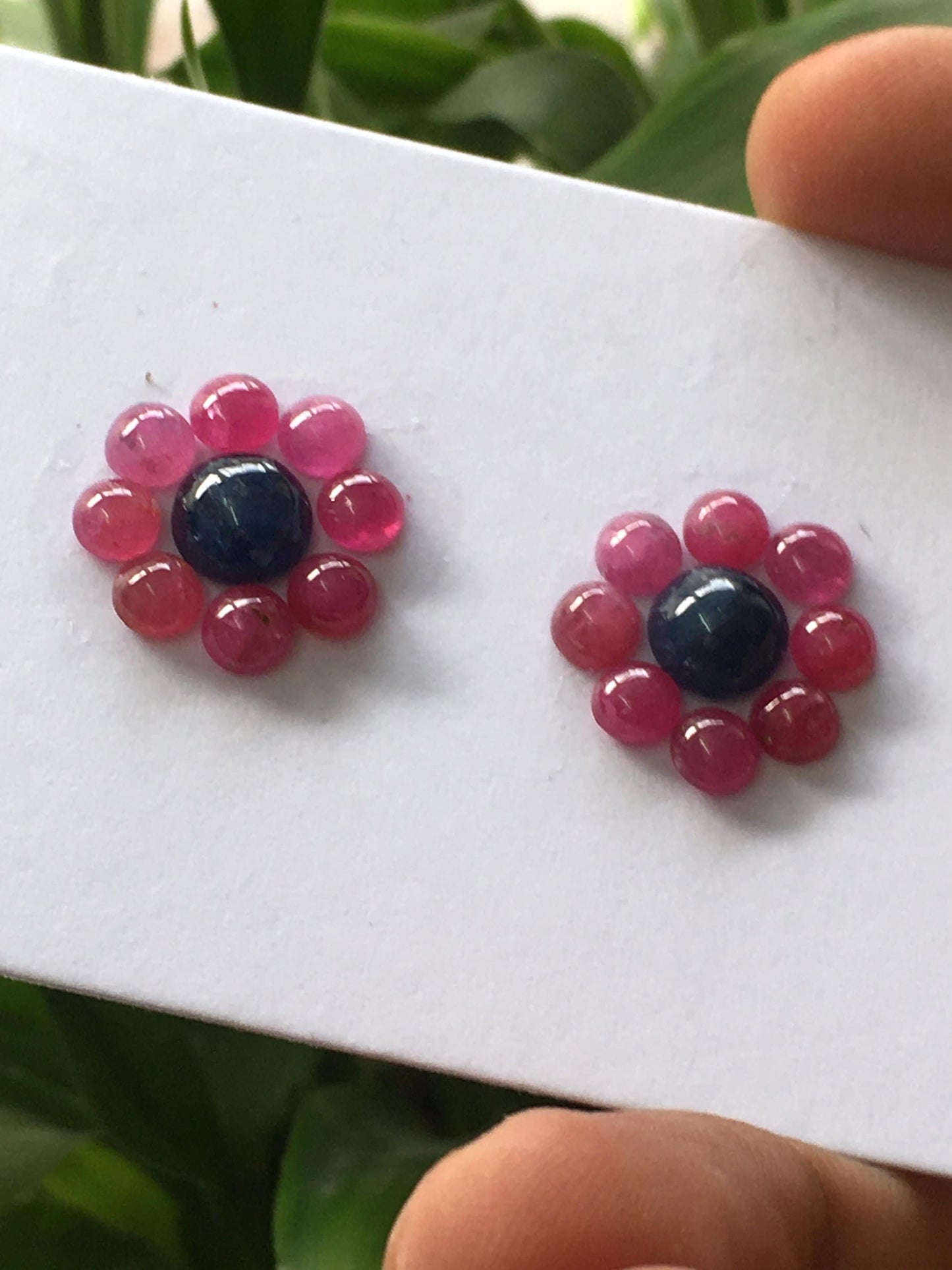 Very rare delightful ruby round cabochon sapphire earrings supply pcs 18 wt 15.80 carats size 5mmt to 7mm unheated untreated ruby cabochons