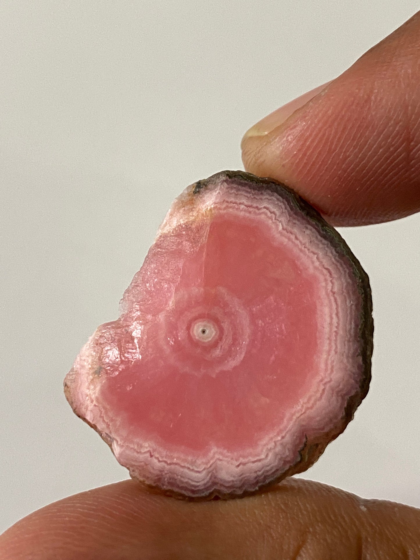 High quality rhodochrosite slice watermelon smooth polished wt  26 carats size 27x23mm one of a kind very rare