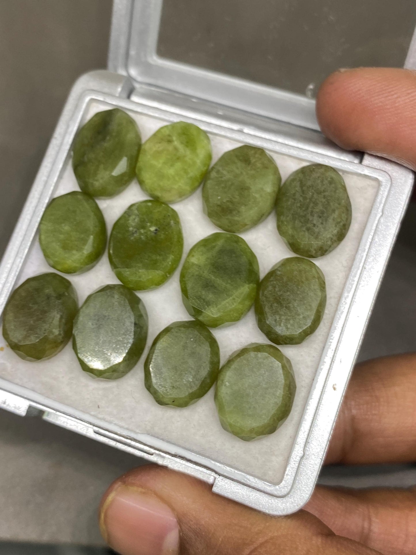 Vivacious vesuvianite oval rosecut wholesale lot weight carats pcs 12 size  flatback gems