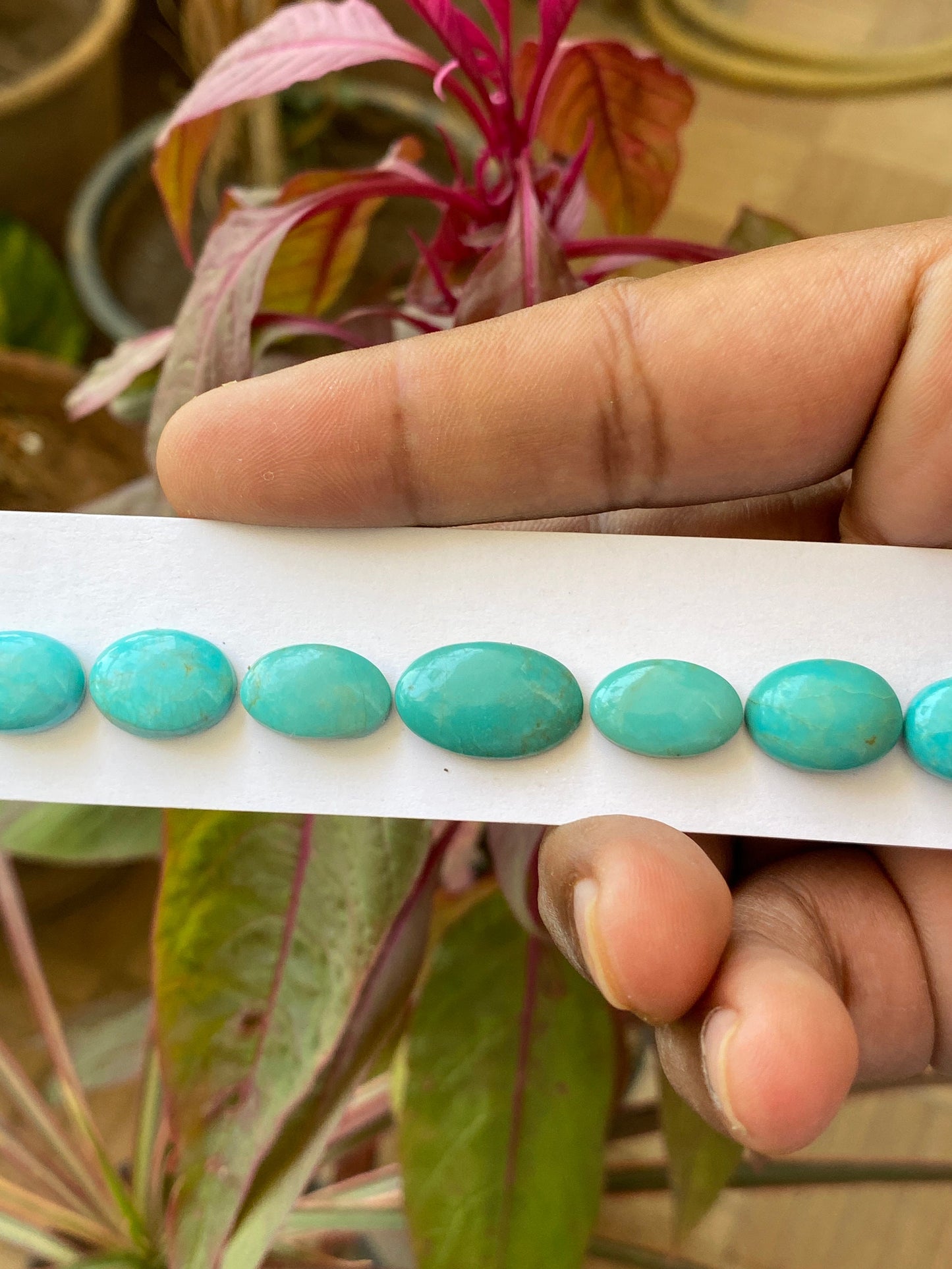 Beautiful rare Turquoise cabochons bracelet natural Arizona mines smooth  ovals pcs 7 wt 40 carats 14x10.5mm-18x11mm turquoise cabochon