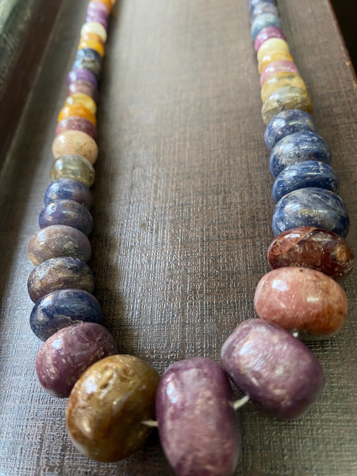 Rare Multi Sapphire Beads Handmade smooth polish rondelles Huge Big Size 9mm-20mmm Necklace Good Quality 20 inches 1020 carats in Graduation