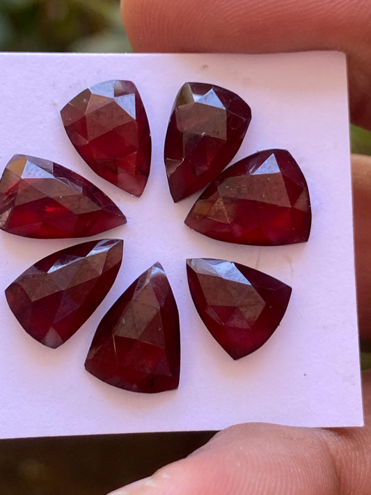 Delightful rare rosecut red garnet shield fancy garnet rosecut 10x8.9mm-12x7.9mm pcs 7 wt 26.80 cts shield orange garnet rosecut