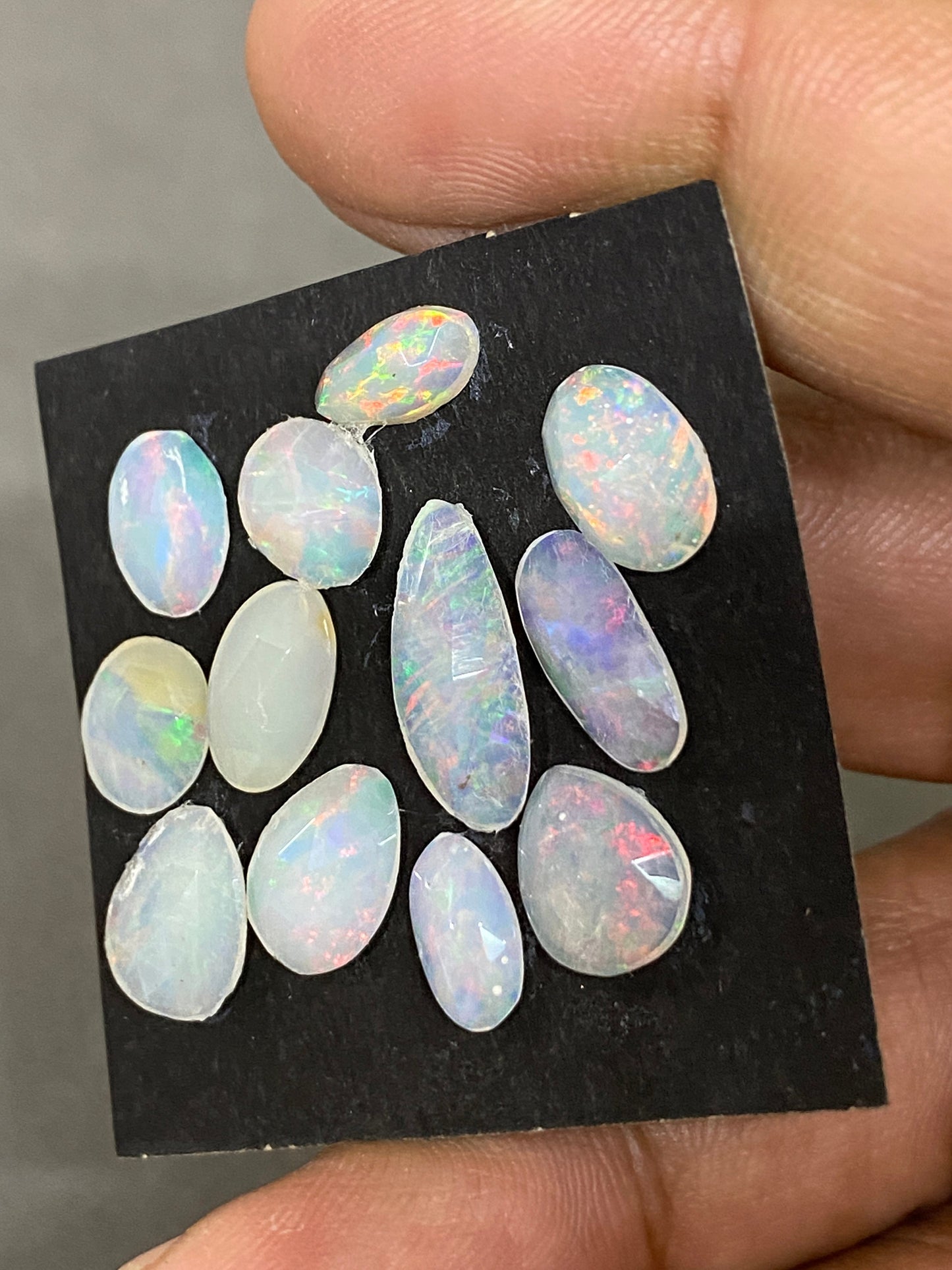 Appealing Ethiopian opal rosecut Welo aaa quality wt 12 carats  pcs 9 size 8x7mm-15x6.8mm rosecut opal multi fire natural opal rosecut