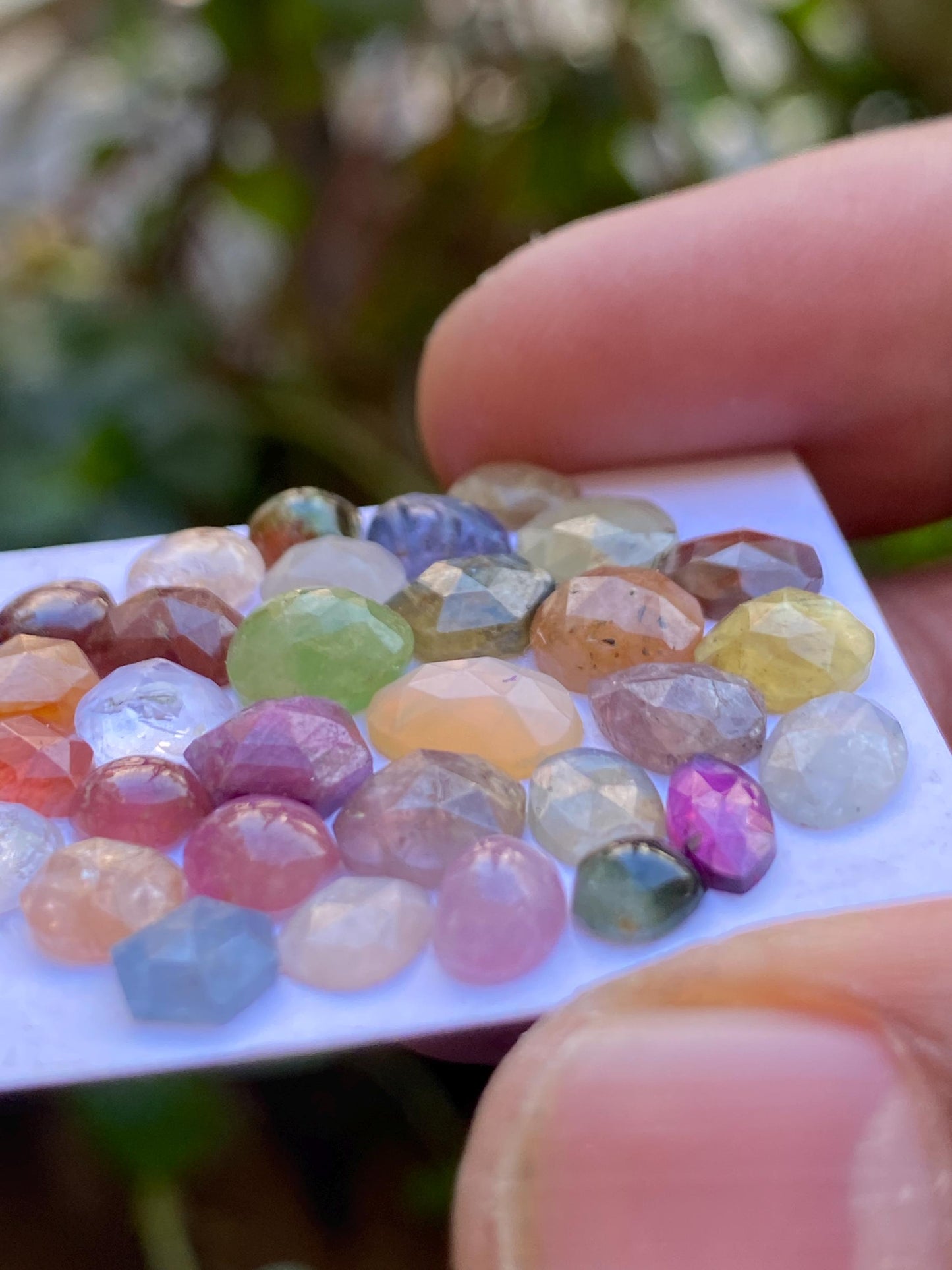 Gorgeous multi stones kyanite amethyst pink herkimer diamond  Rhodolite sapphire spinel  rosecut pcs 30 wt 28.90 cts size 5x4mm-9x7mm