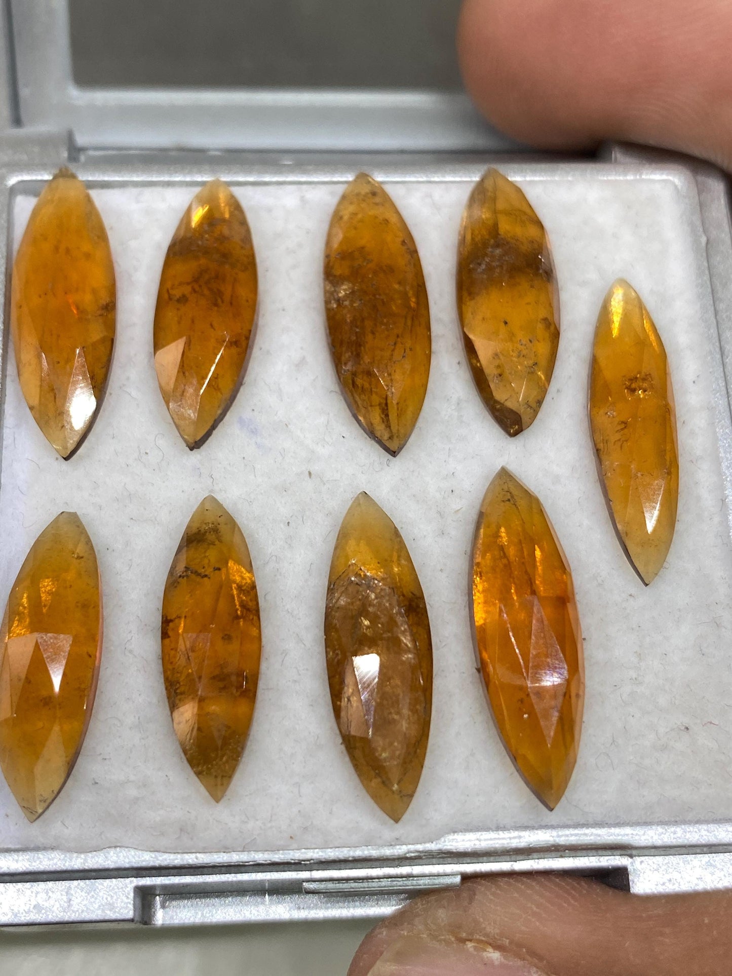 Stunning Rare orange kyanite rosecut marquise flats fine quality weight 35.80 carats pcs 9 size 19x6-21x7mm good quality rosecut kyanite