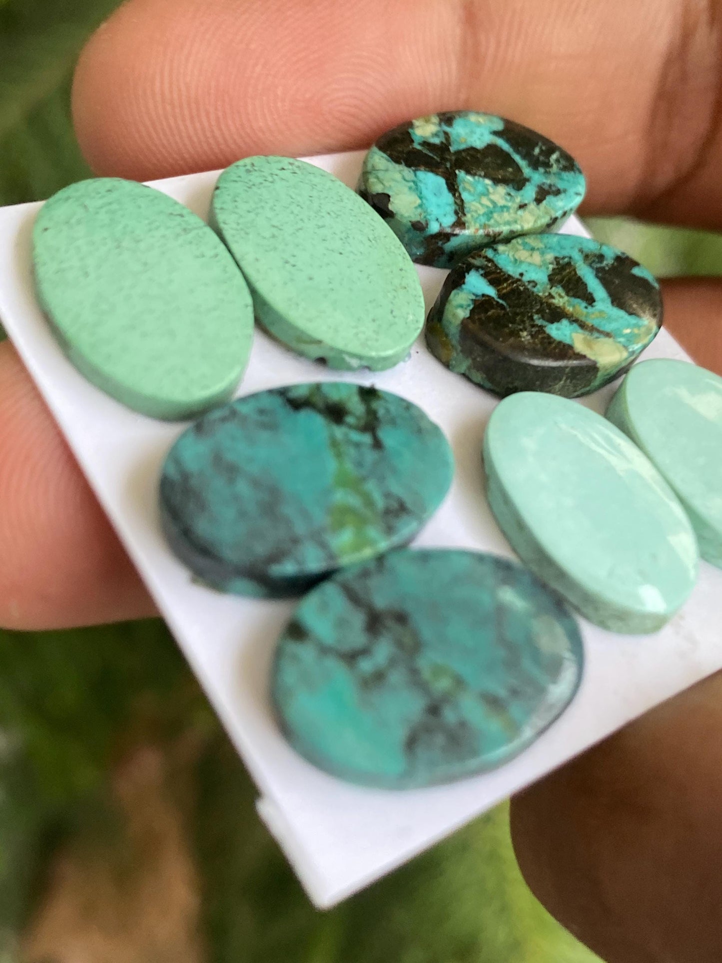 Fabulous Turquoise pairs natural hubei mines smooth polished cloud mountain pcs 8 wt 45 carats 16x10-17x11mm turquoise earrings supply