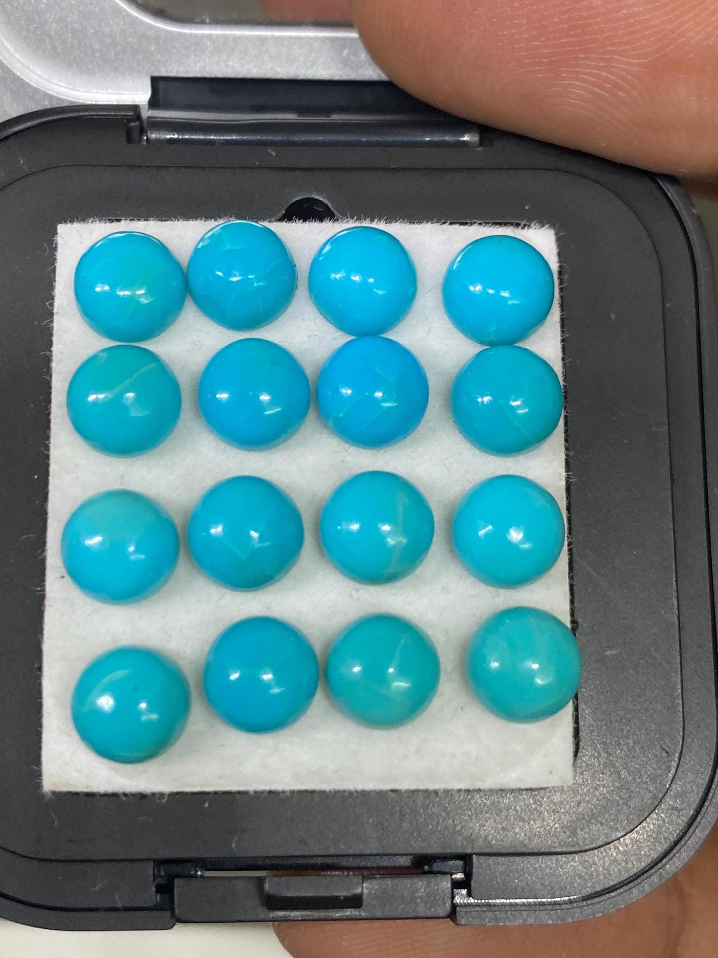 Rare Arizona mines Turquoise round cabochons  natural smooth polished pcs 16 wt 13.65 carats turquoise cabochons(color lighter than picture)